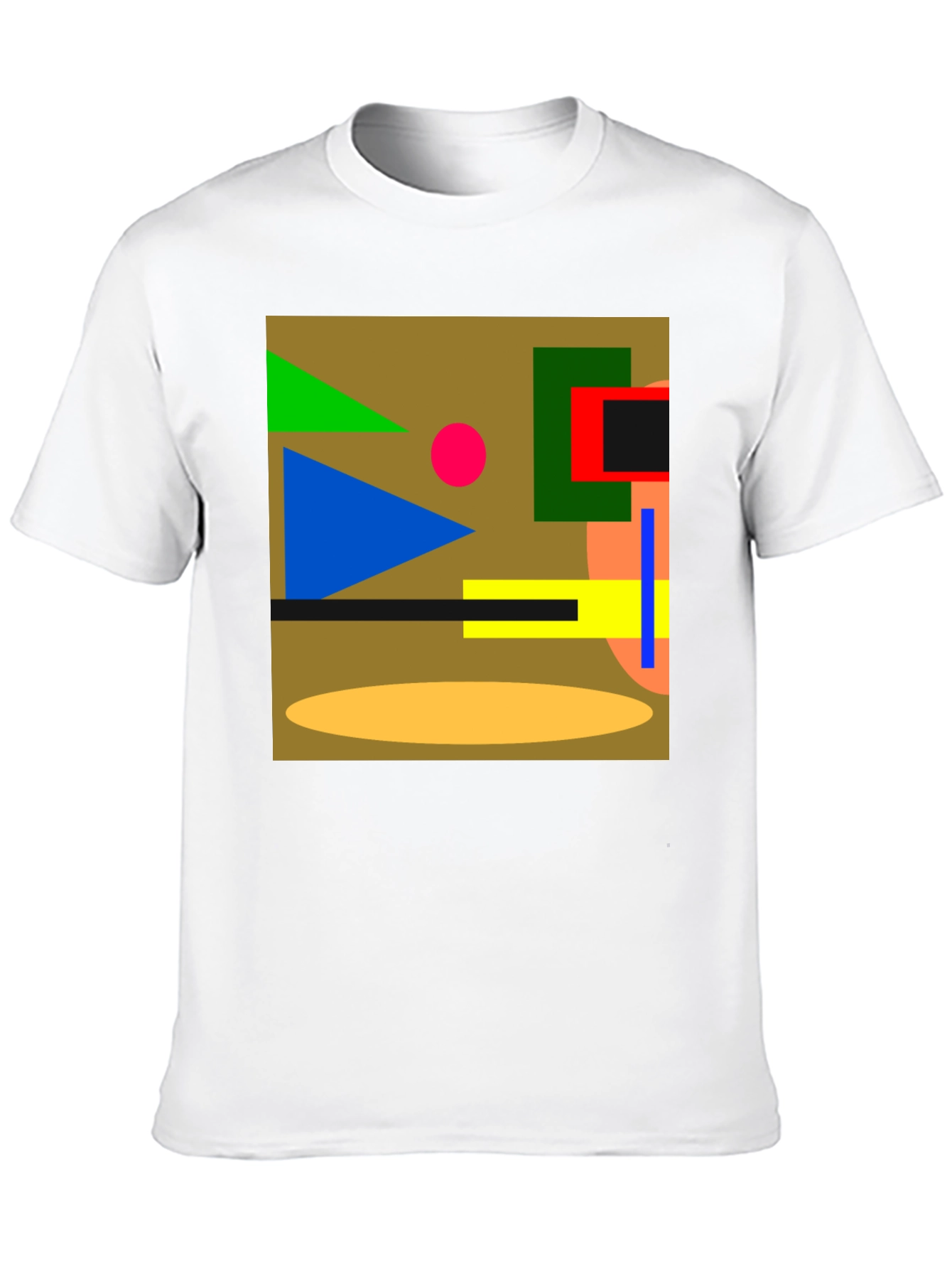 Abstract Geometric Black Cotton T-Shirt