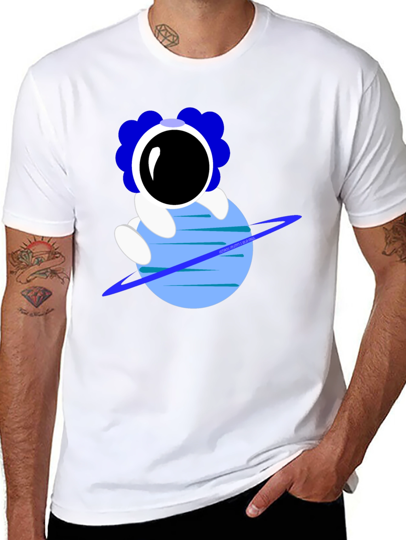Astronaut on Planet Graphic T-Shirt