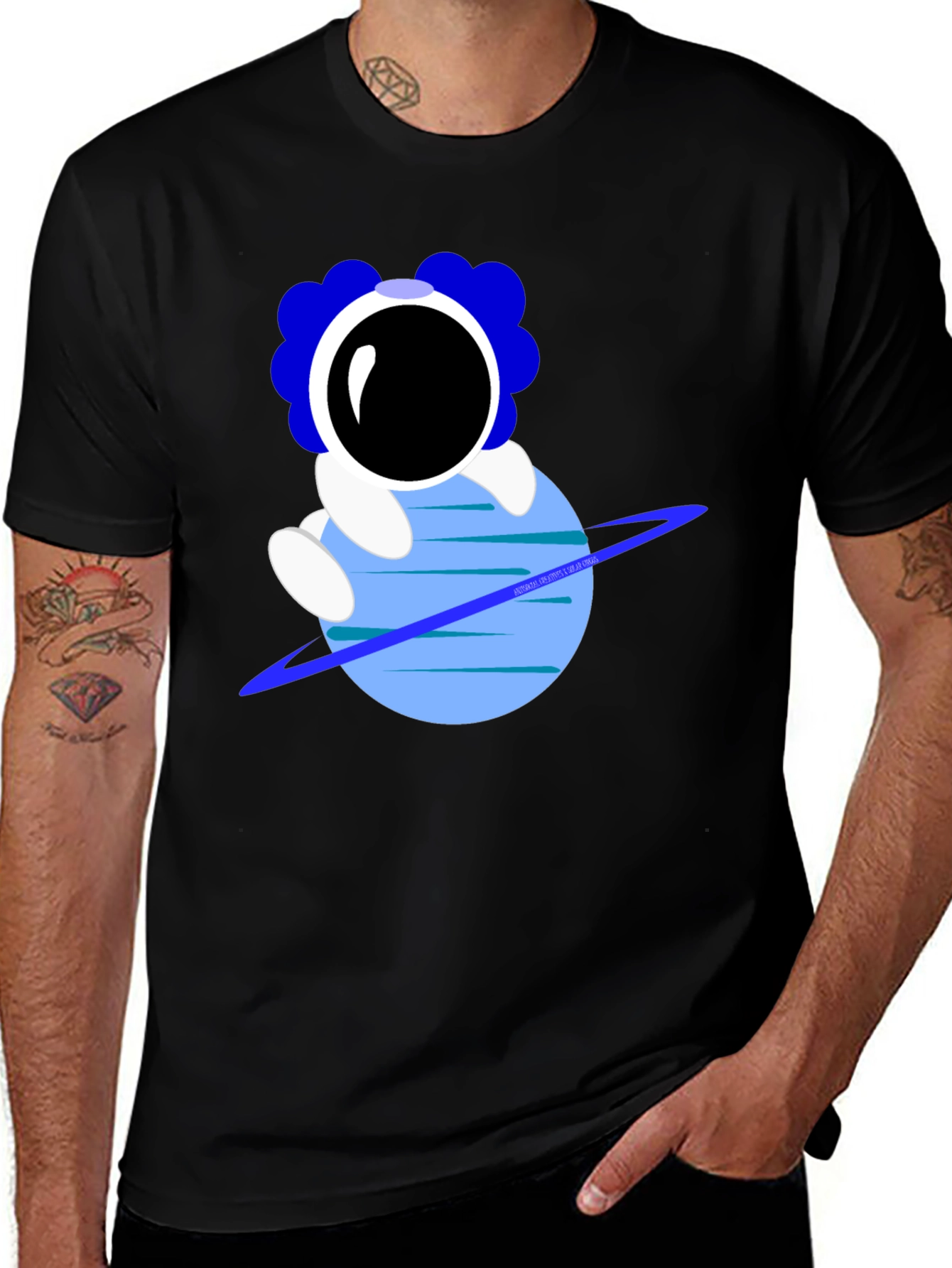 Astronaut on Planet Graphic T-Shirt