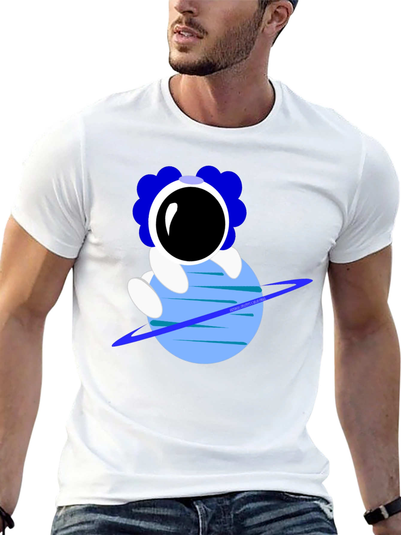 Astronaut on Planet Graphic T-Shirt