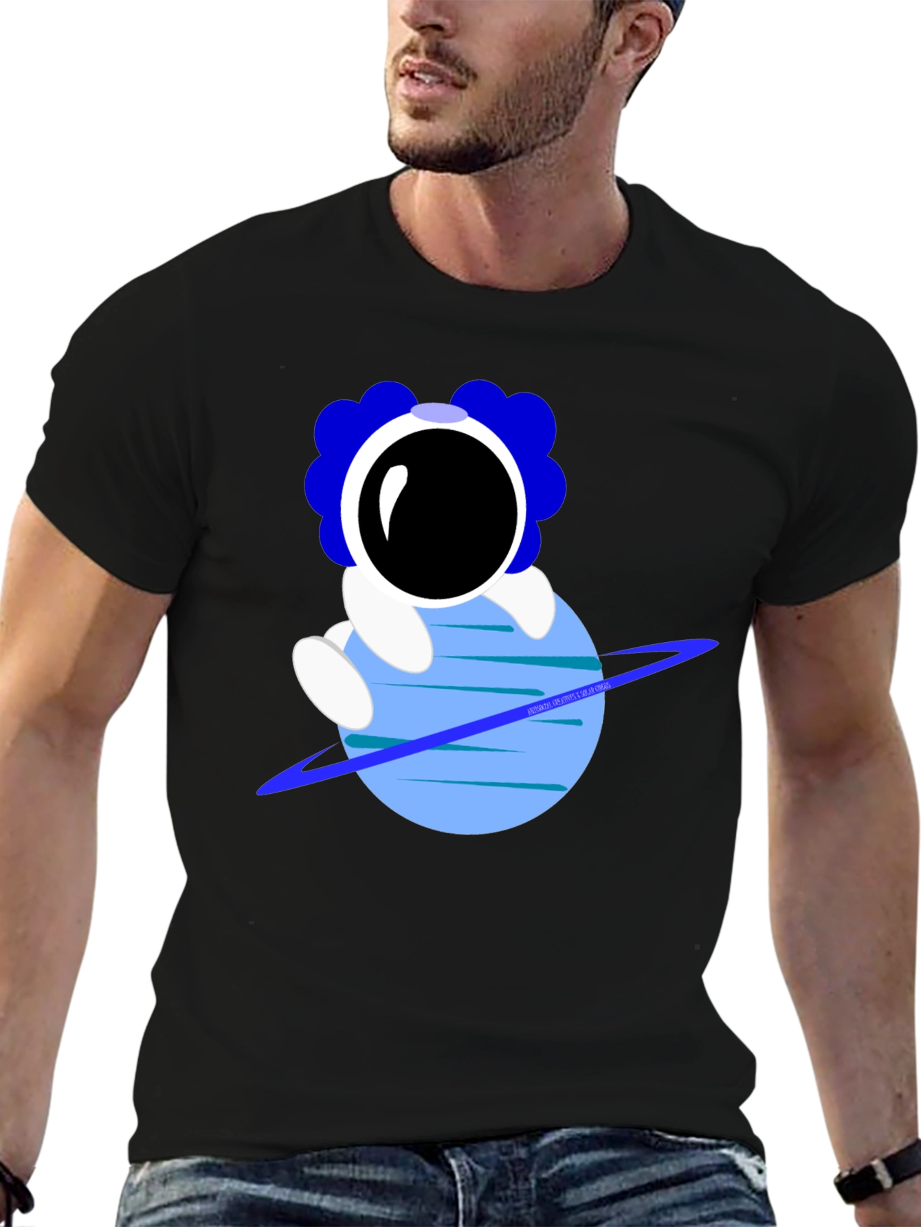 Astronaut on Planet Graphic T-Shirt