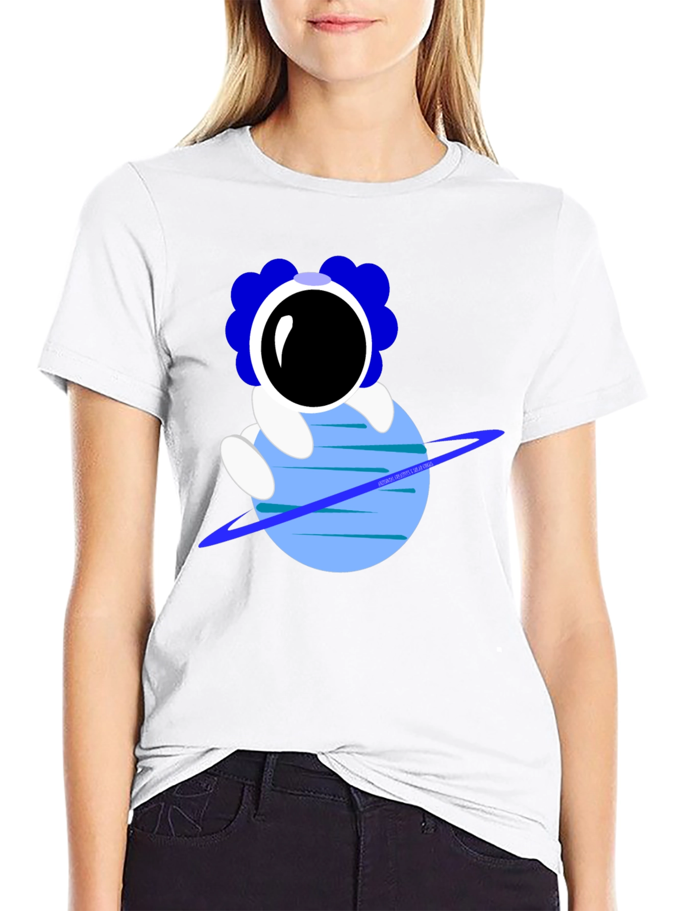 Astronaut on Planet Graphic T-Shirt