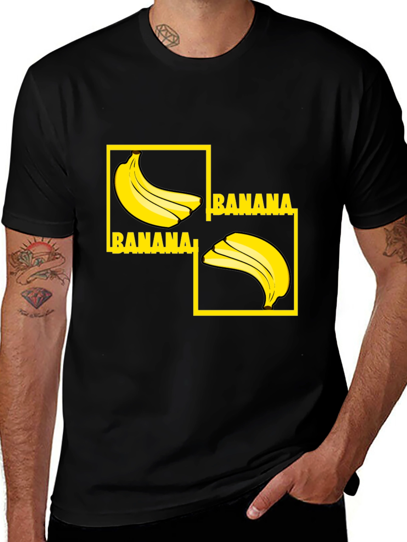 Banana Graphic Tee - Quirky & Fun Black T-Shirt