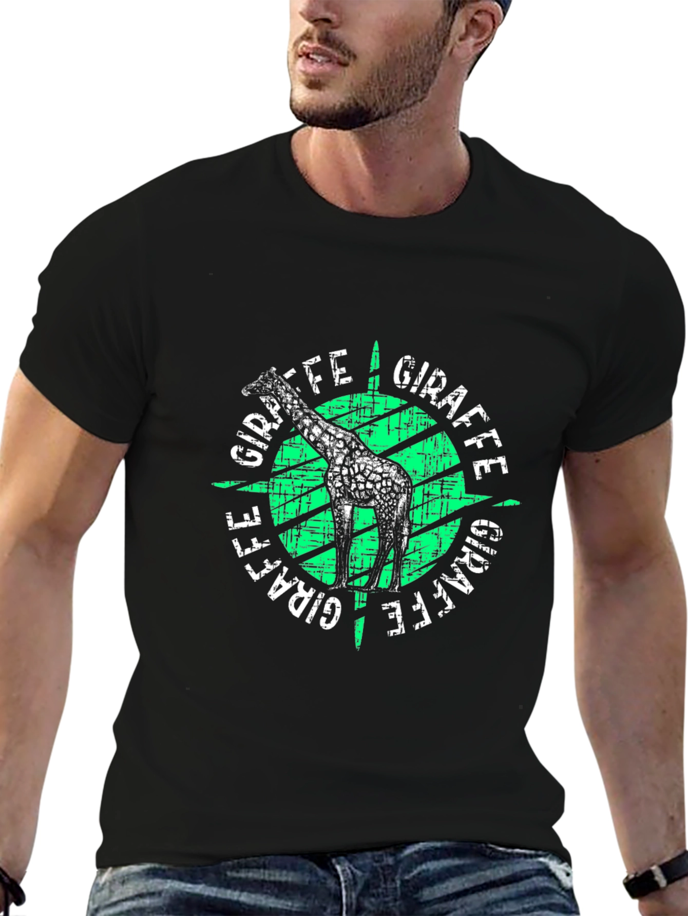 Giraffe Graphic Print T-Shirt