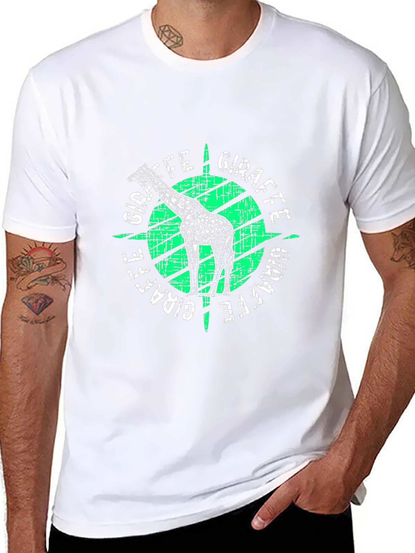Giraffe Graphic Print T-Shirt