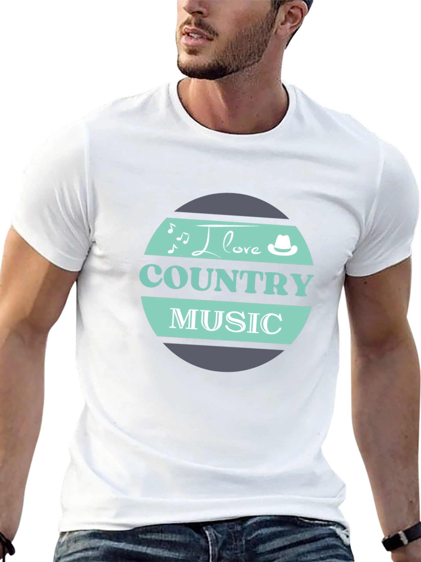 I Love Country Music Black T-Shirt