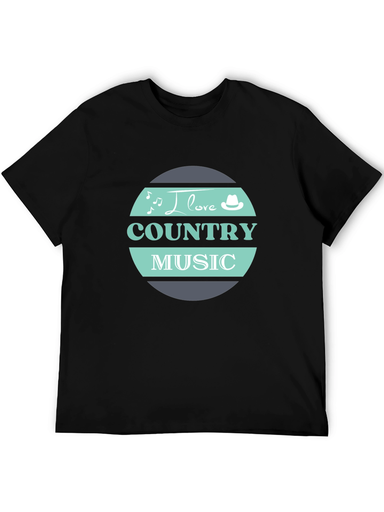 I Love Country Music Black T-Shirt