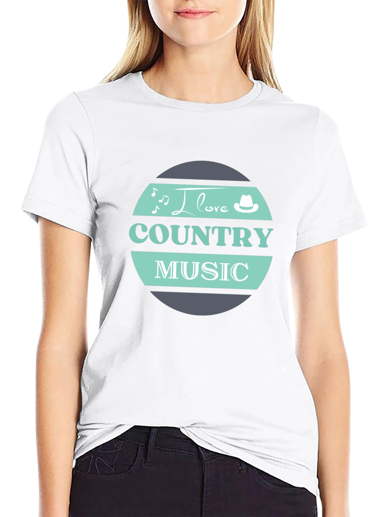 I Love Country Music Black T-Shirt