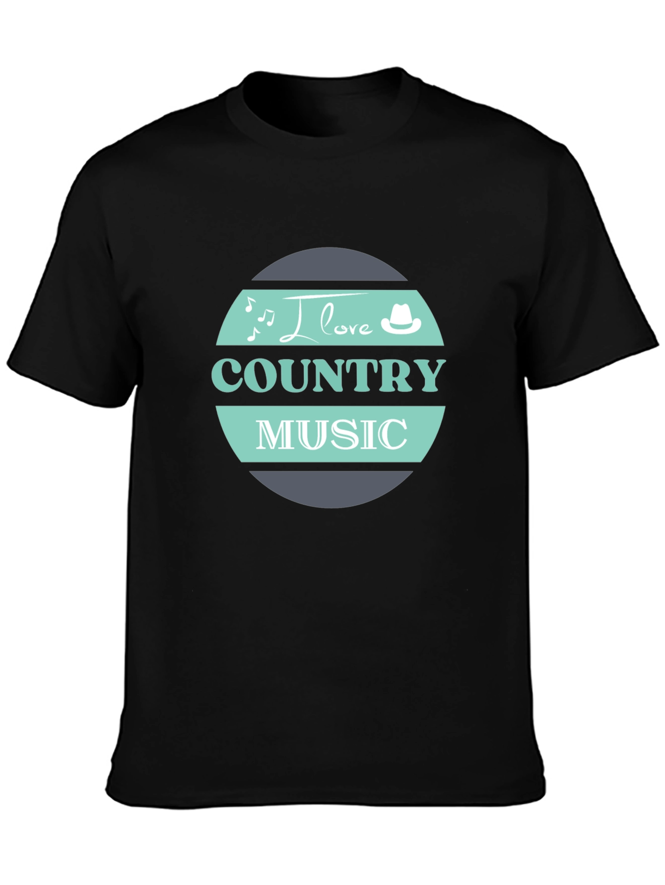 I Love Country Music Black T-Shirt