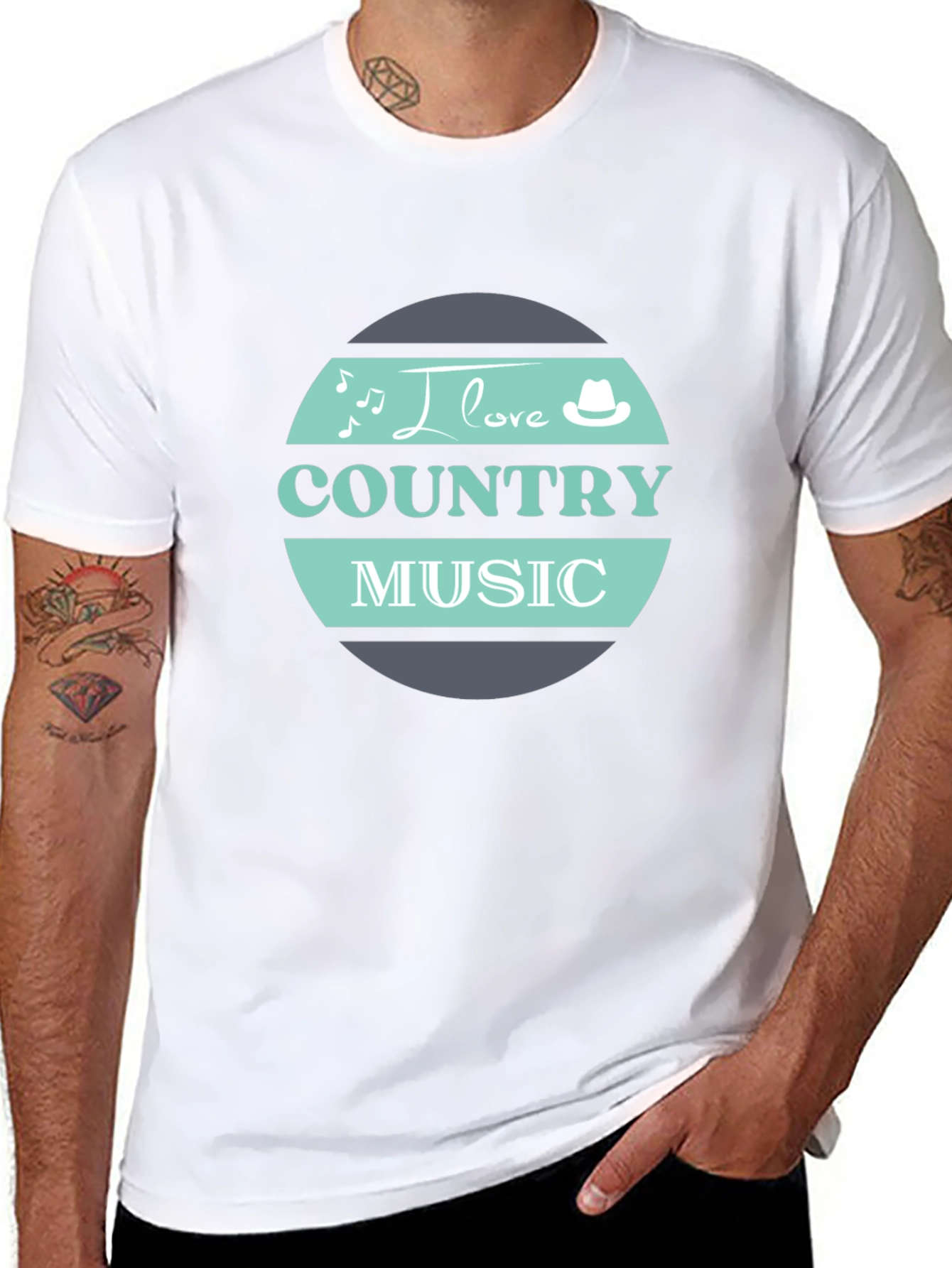 I Love Country Music Black T-Shirt