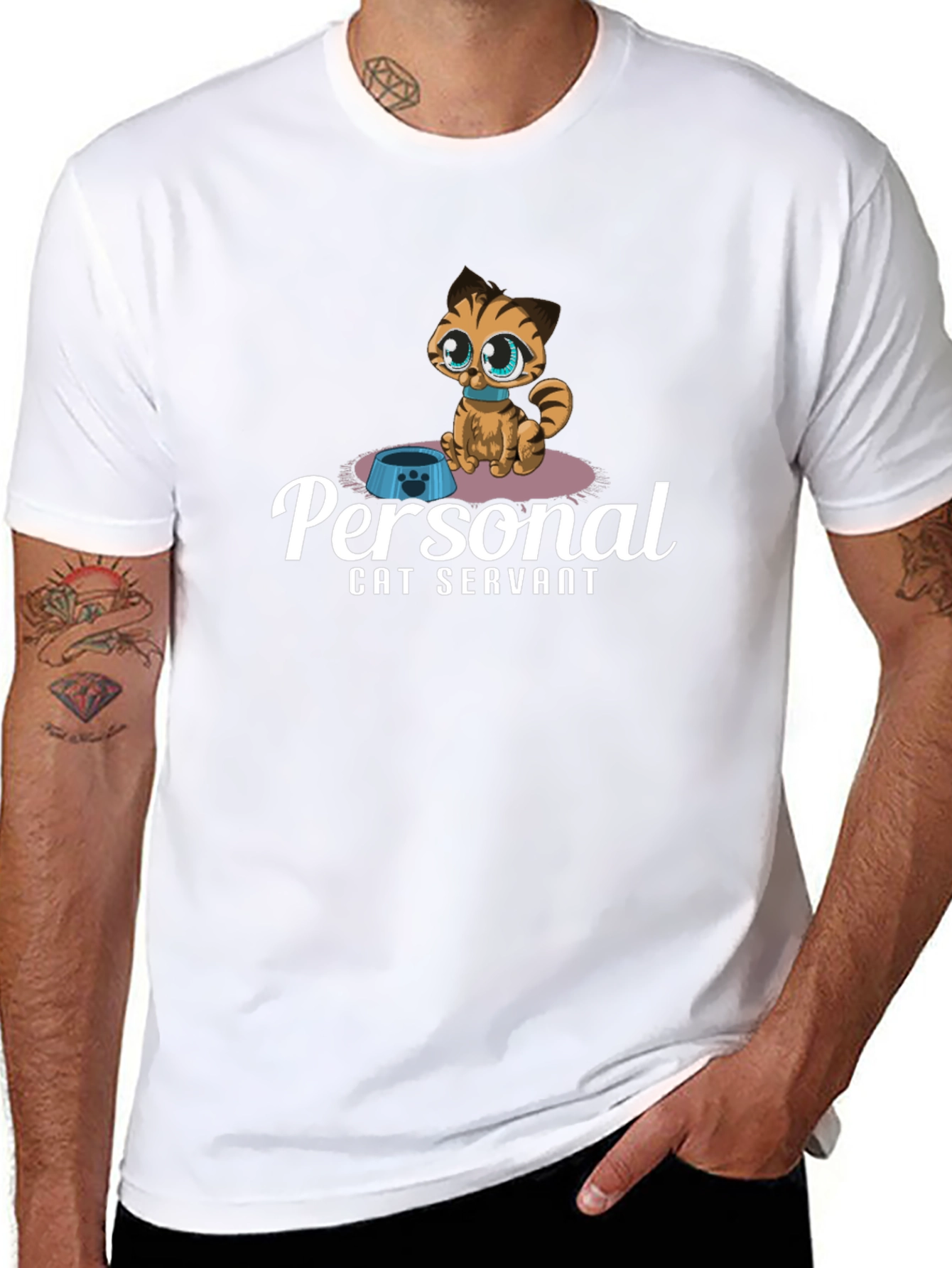 Personal Cat Servant T-Shirt - Cute Kitten Design