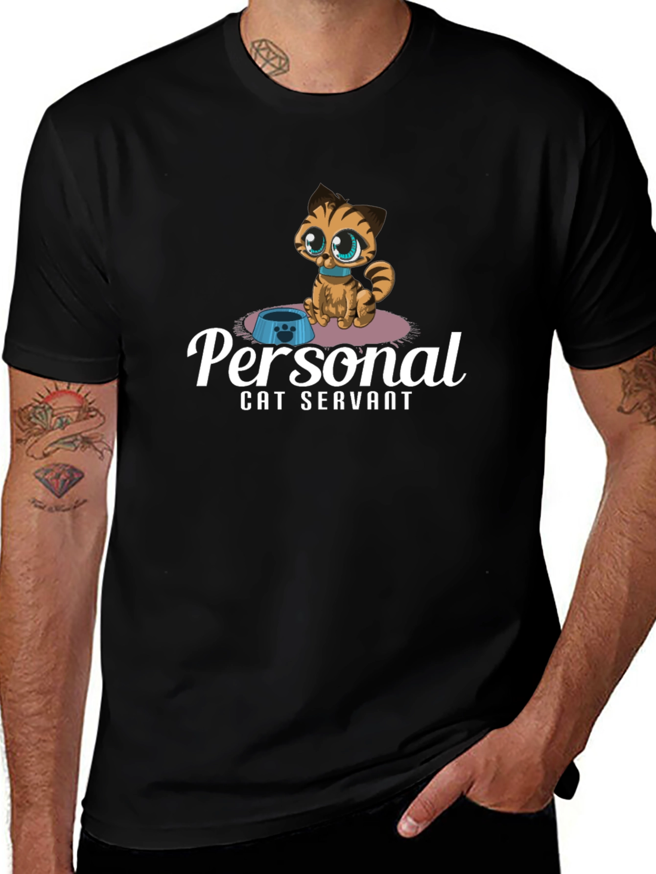 Personal Cat Servant T-Shirt - Cute Kitten Design