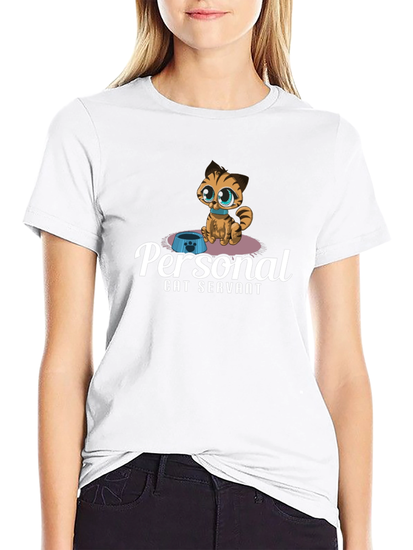 Personal Cat Servant T-Shirt - Cute Kitten Design