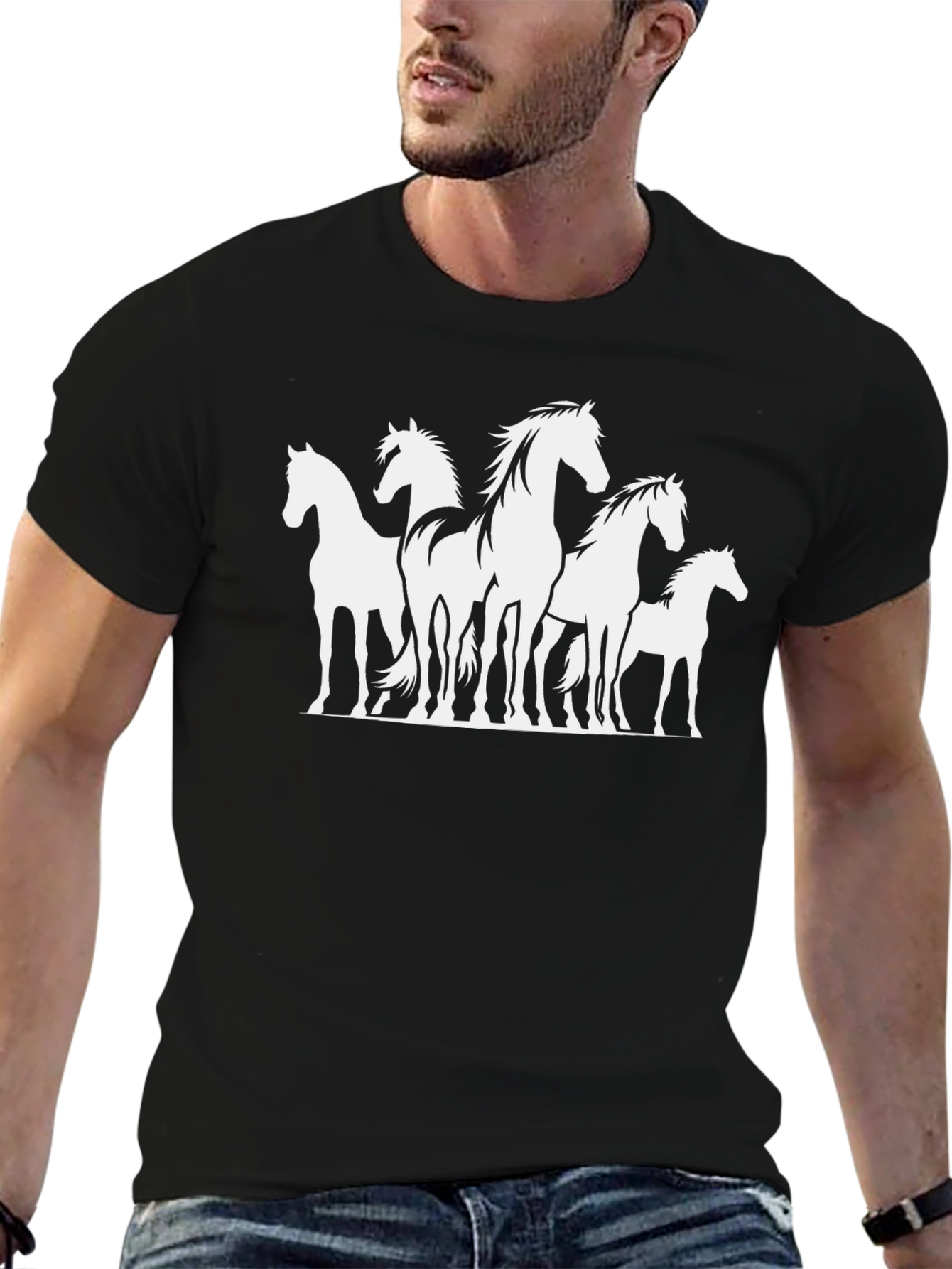 Horse Silhouette Graphic T-Shirt
