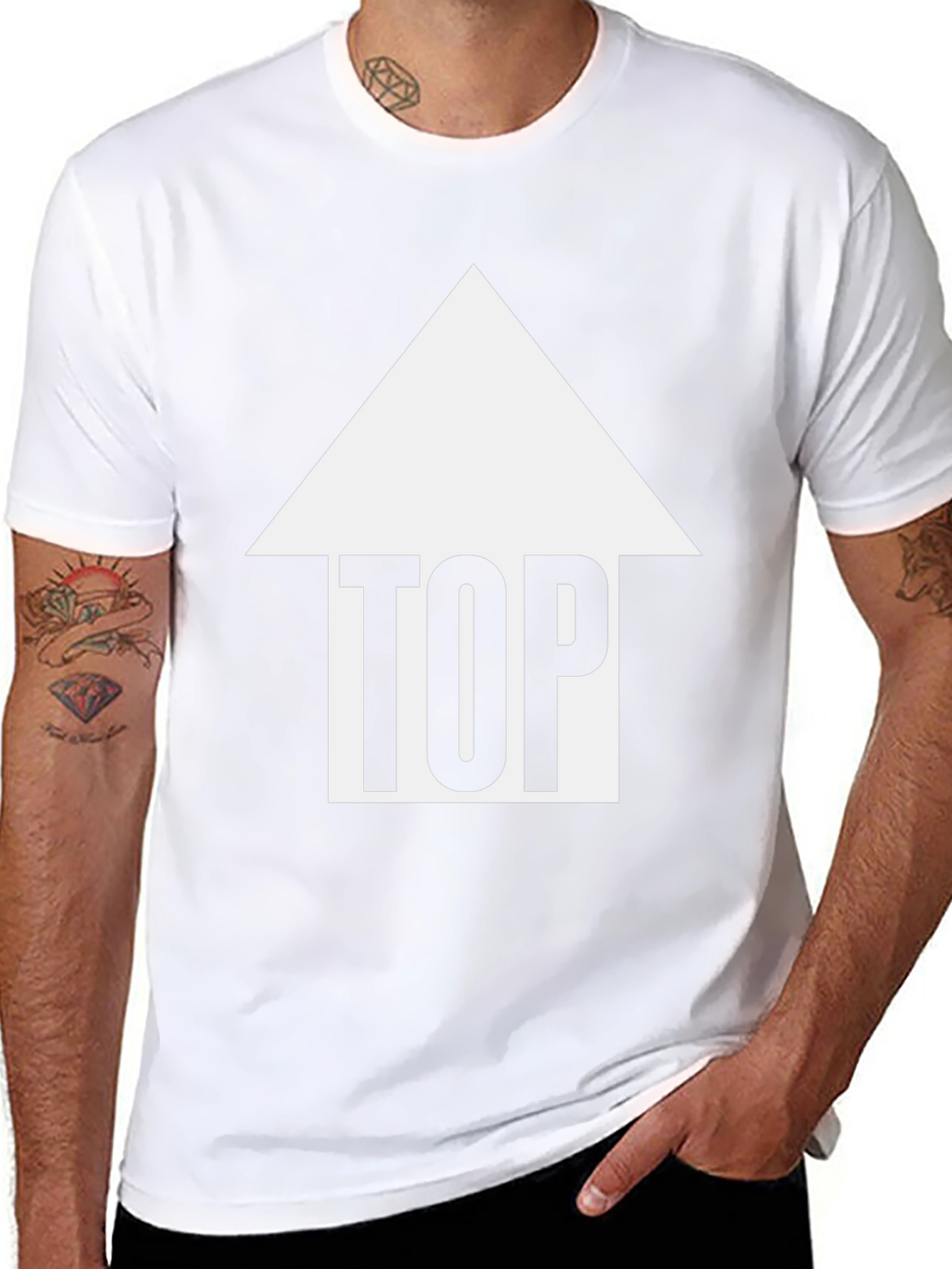 Top Arrow Graphic Print Tee Shirt - Black