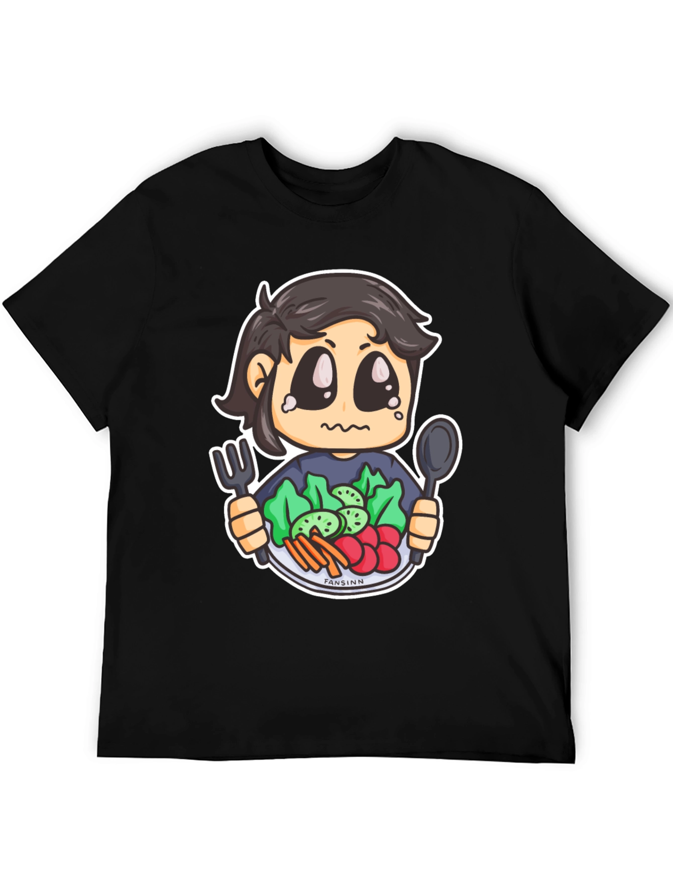 Sad Vegan Cartoon T-Shirt