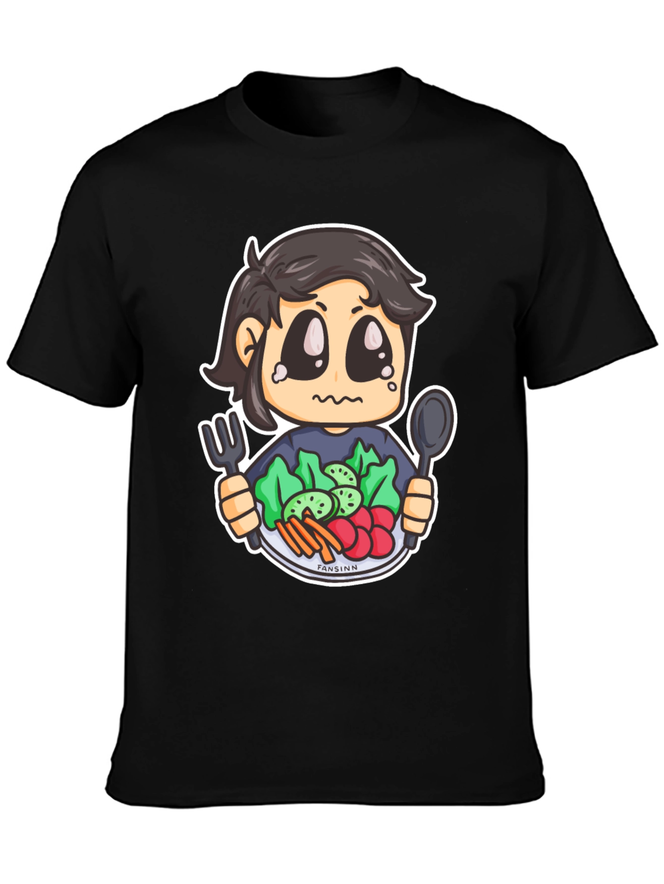 Sad Vegan Cartoon T-Shirt