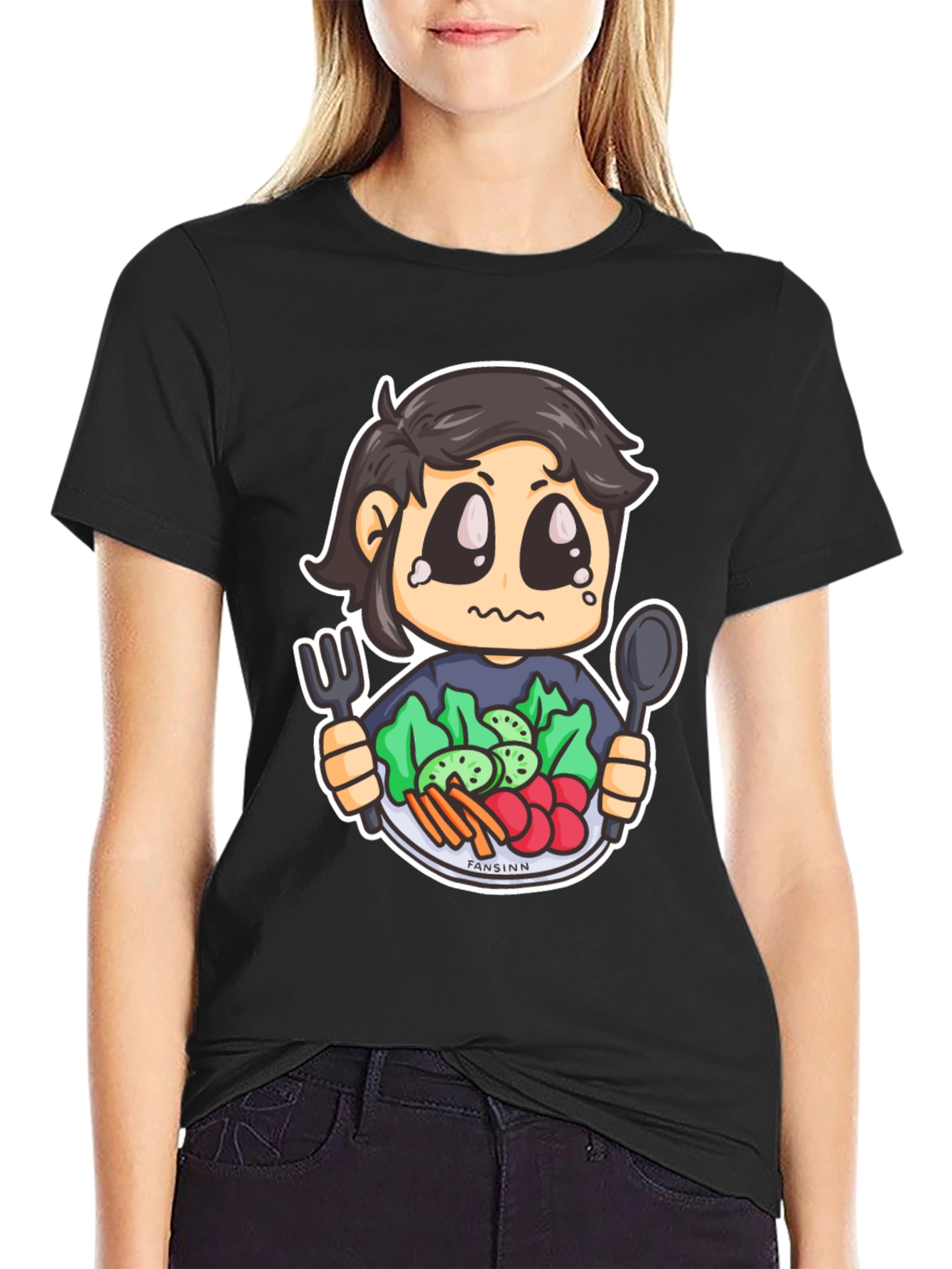 Sad Vegan Cartoon T-Shirt