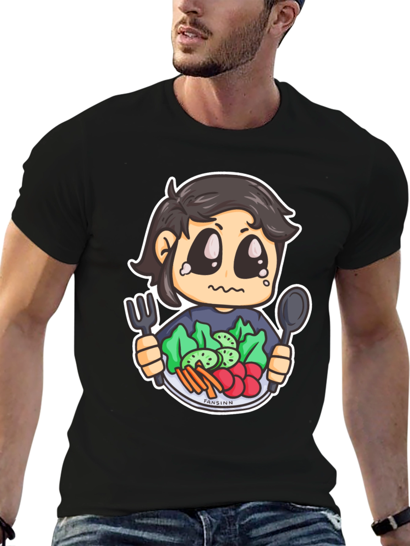 Sad Vegan Cartoon T-Shirt