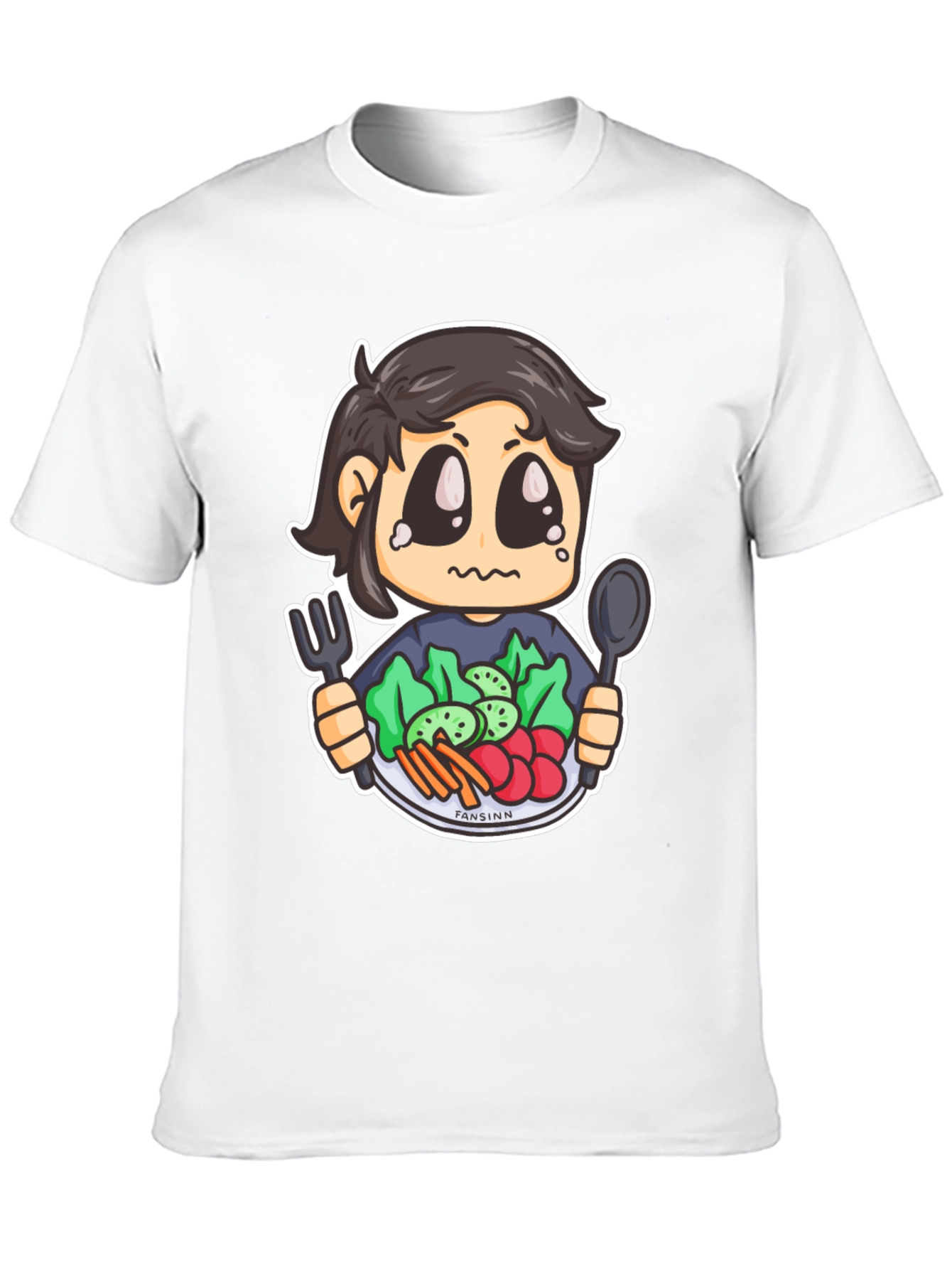 Sad Vegan Cartoon T-Shirt