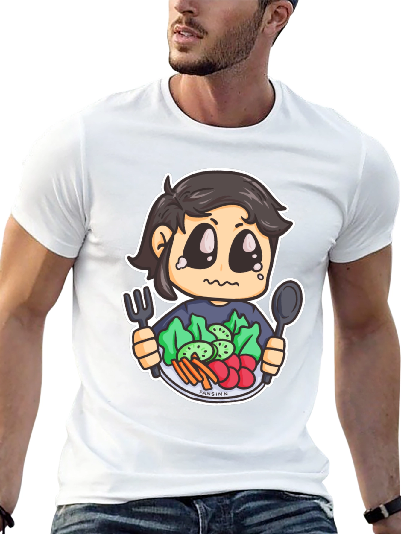 Sad Vegan Cartoon T-Shirt