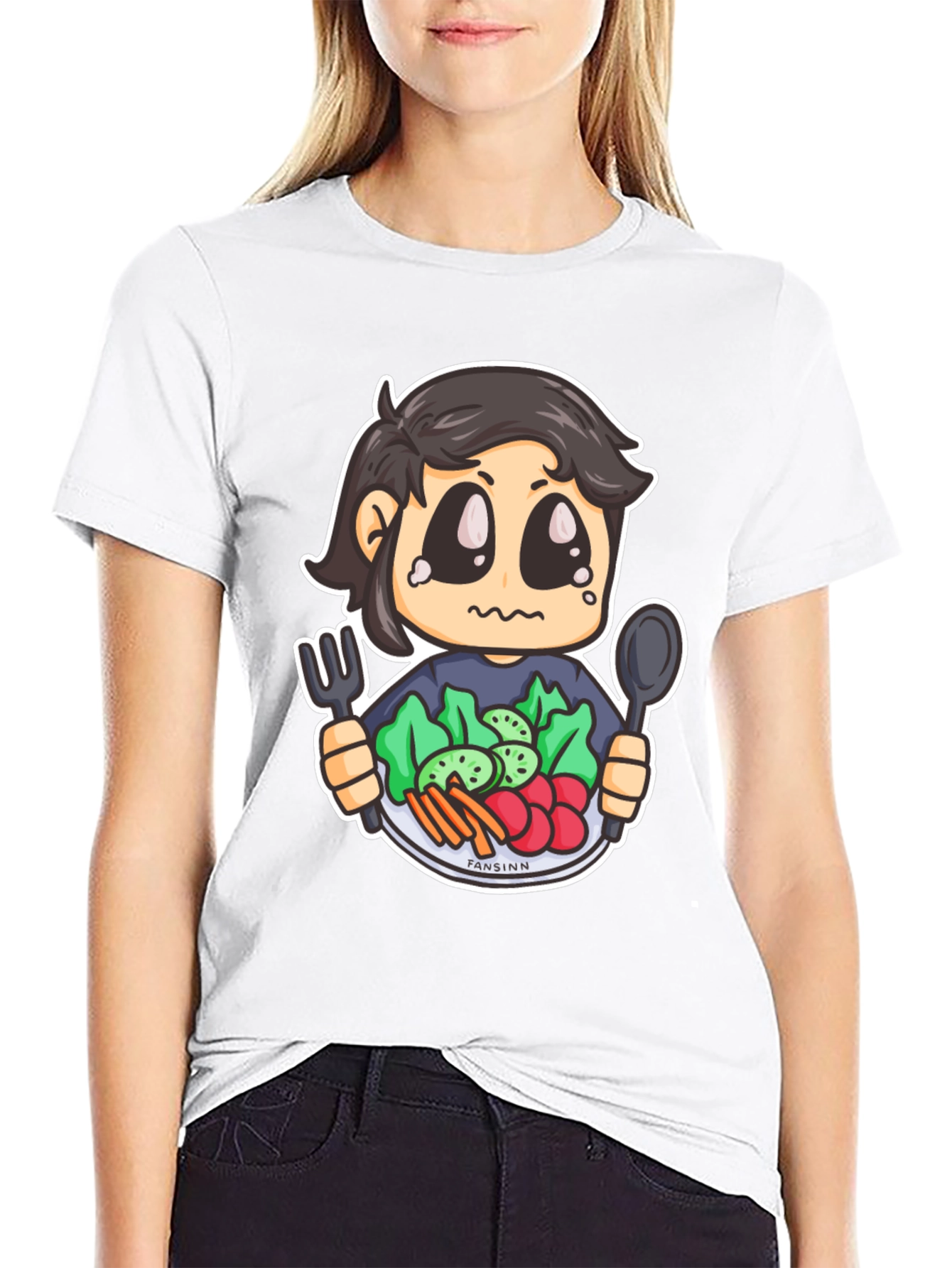 Sad Vegan Cartoon T-Shirt