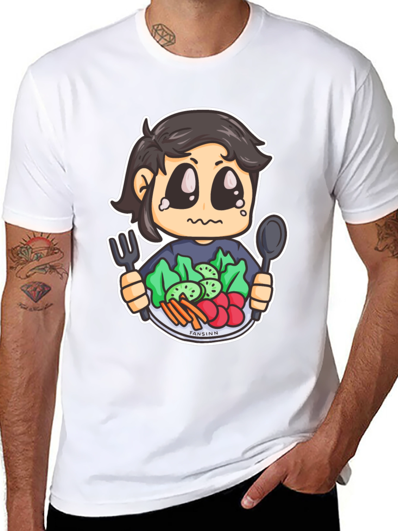 Sad Vegan Cartoon T-Shirt