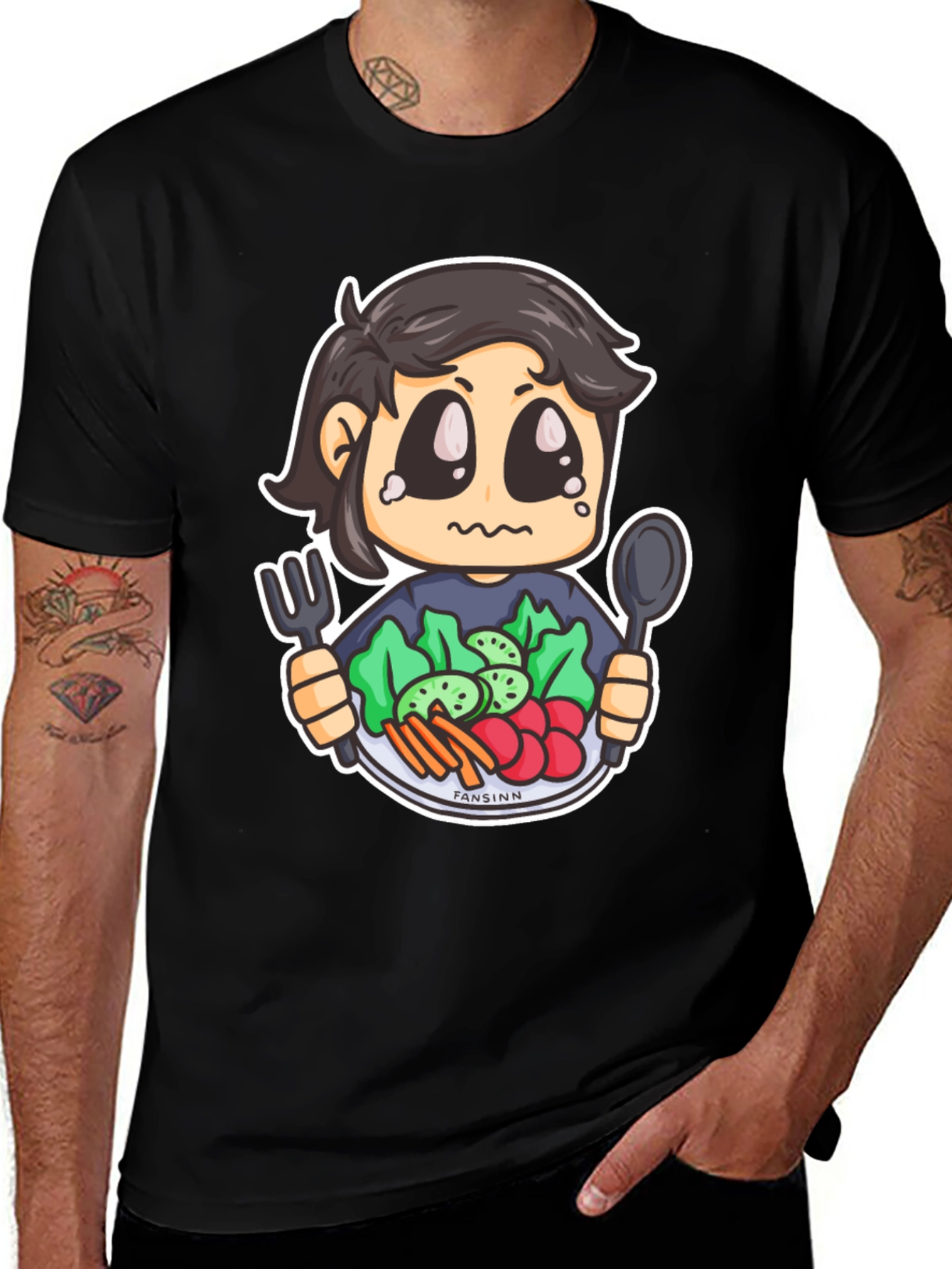 Sad Vegan Cartoon T-Shirt