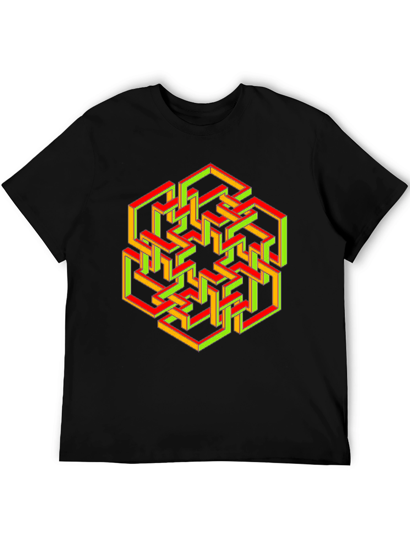Optical Illusion Geometric Graphic T-Shirt