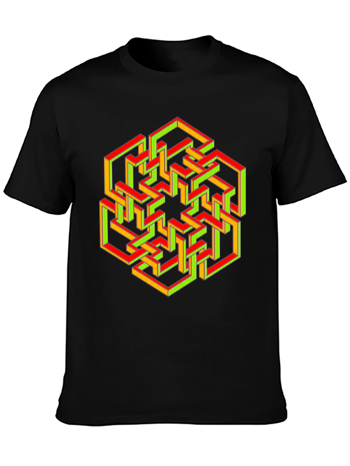 Optical Illusion Geometric Graphic T-Shirt