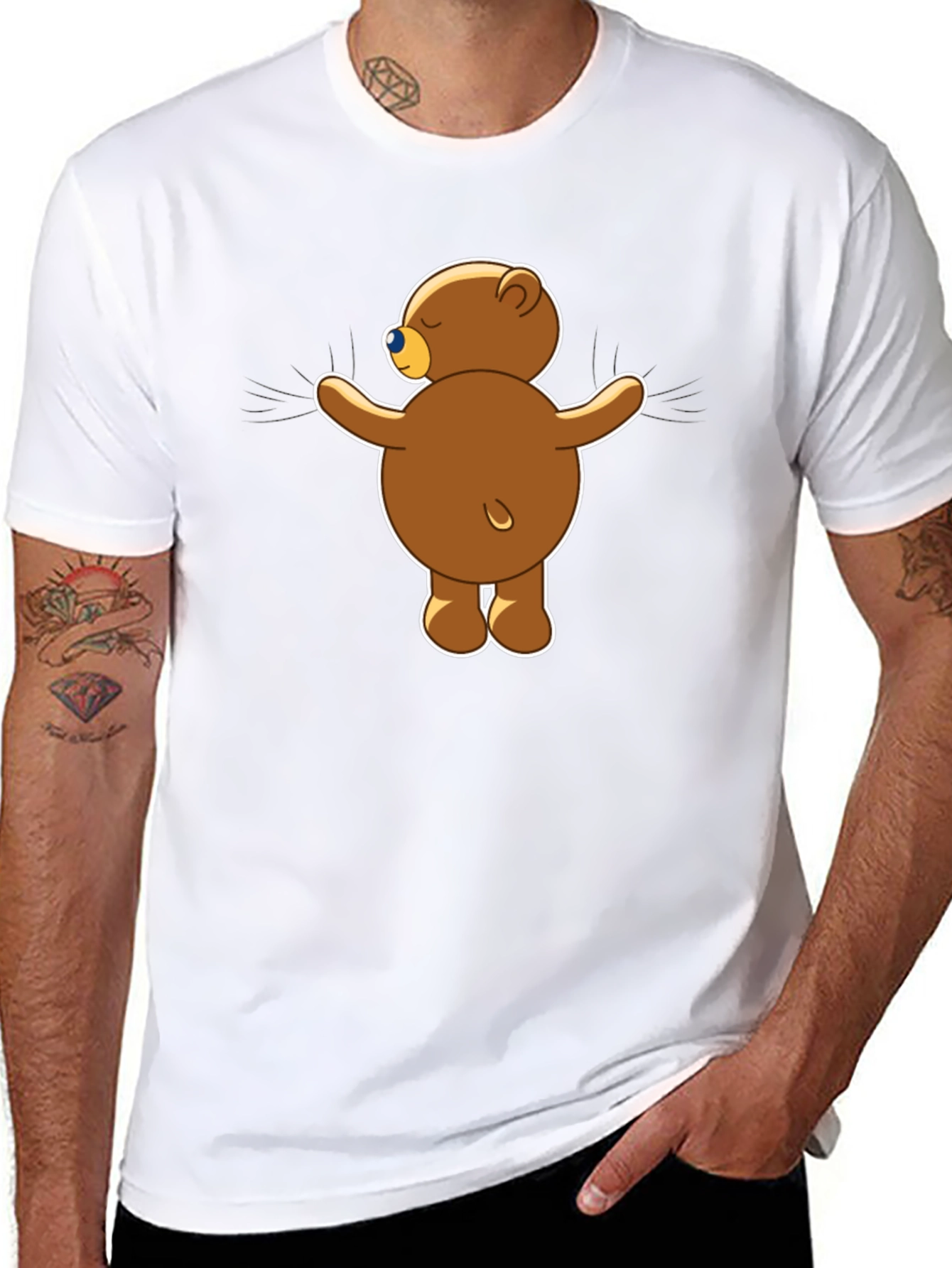 Cute Teddy Bear Hugging You Graphic T-Shirt