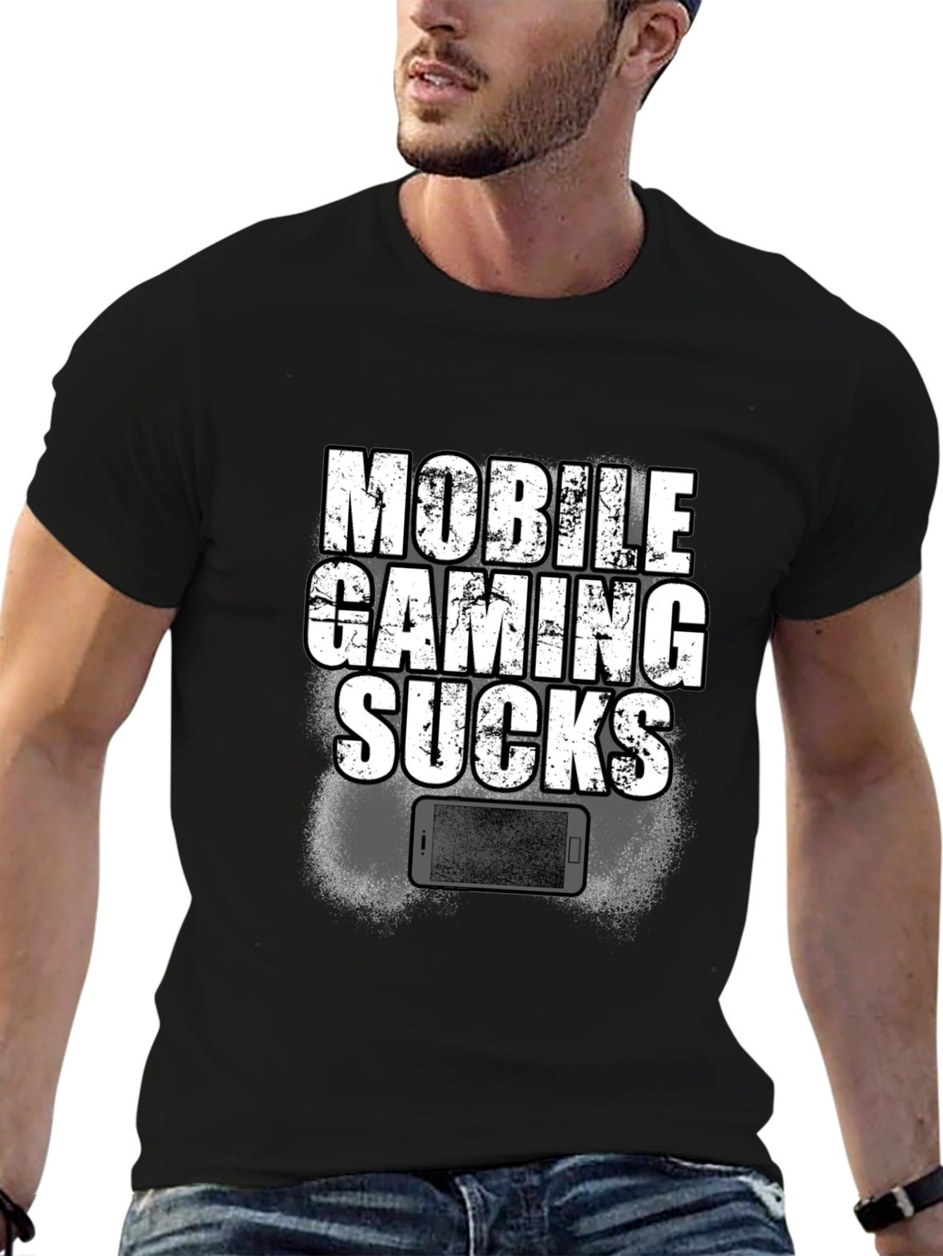 Mobile Gaming Sucks T-Shirt - Funny Gamer Tee