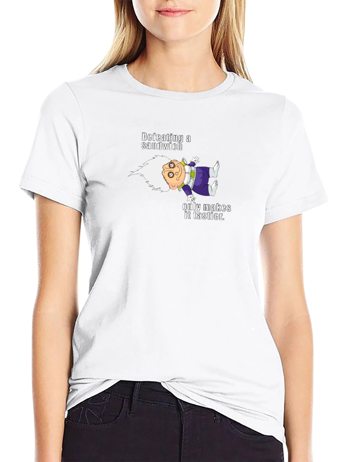 Defeating a Sandwich T-Shirt - Funny Cartoon Tee