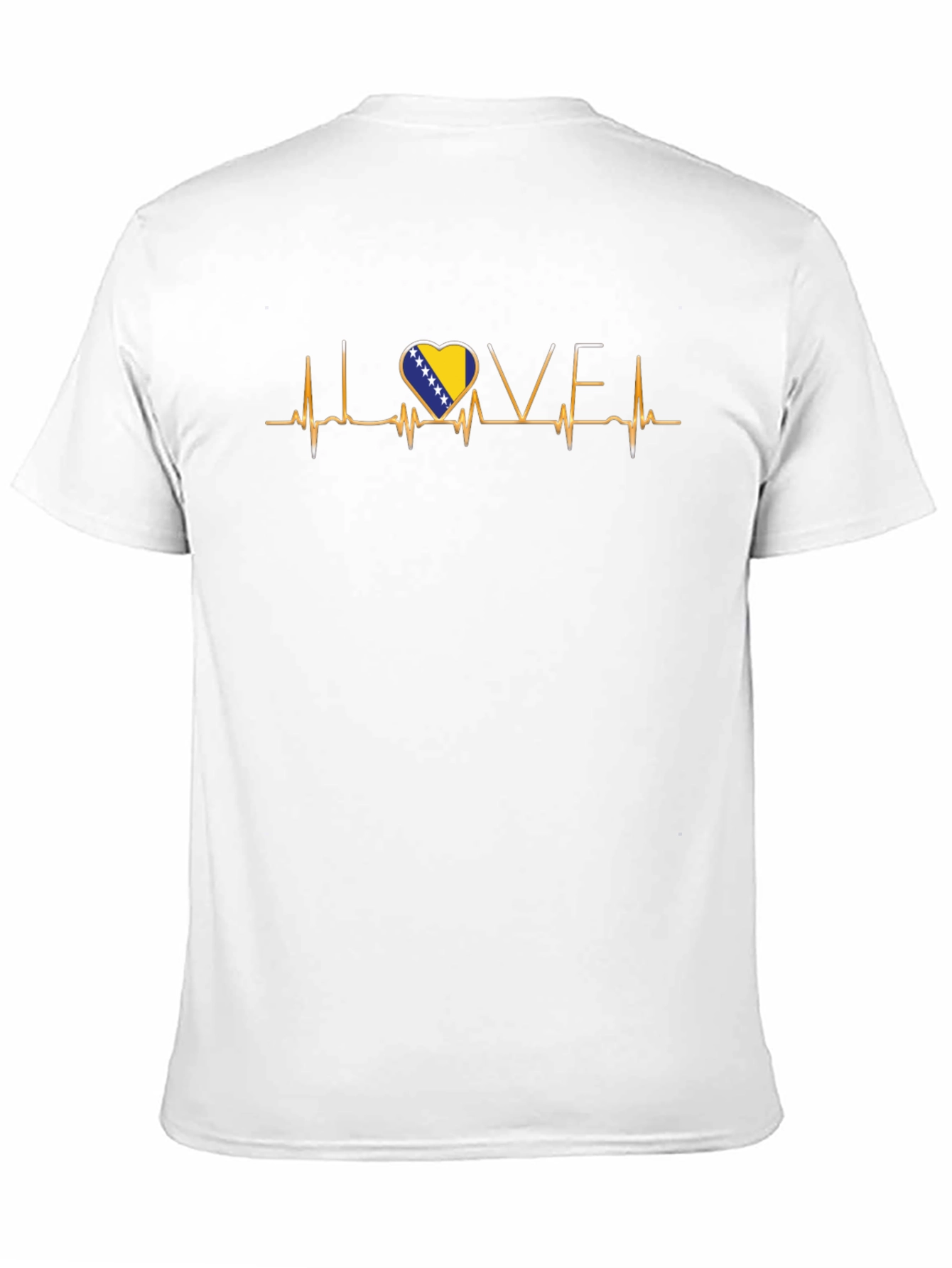 Bosnia Heartbeat Flag Graphic Tee - Love Bosnia Shirt