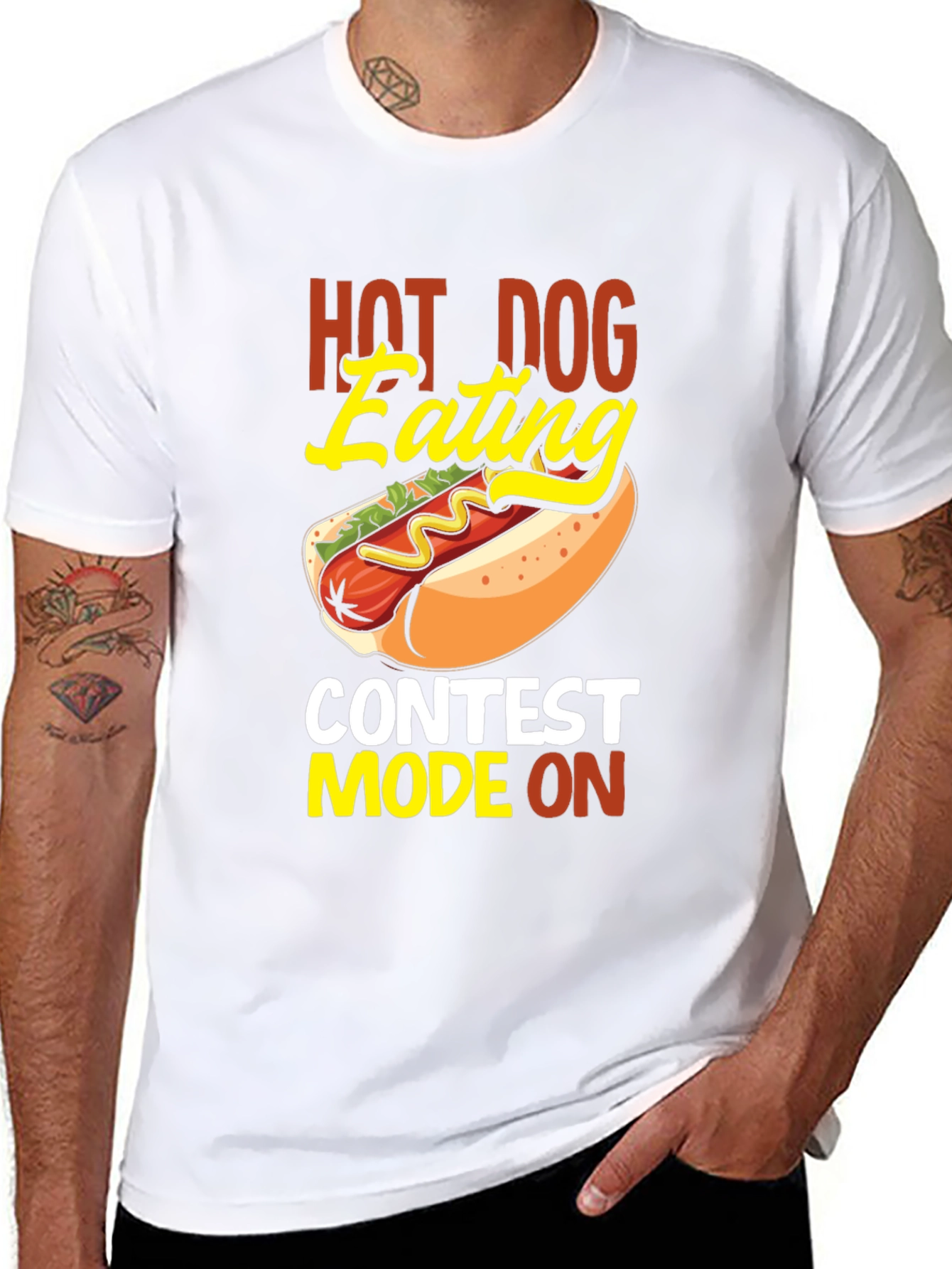 Hot Dog Eating Contest Tee - Novelty Graphic T-Shirt