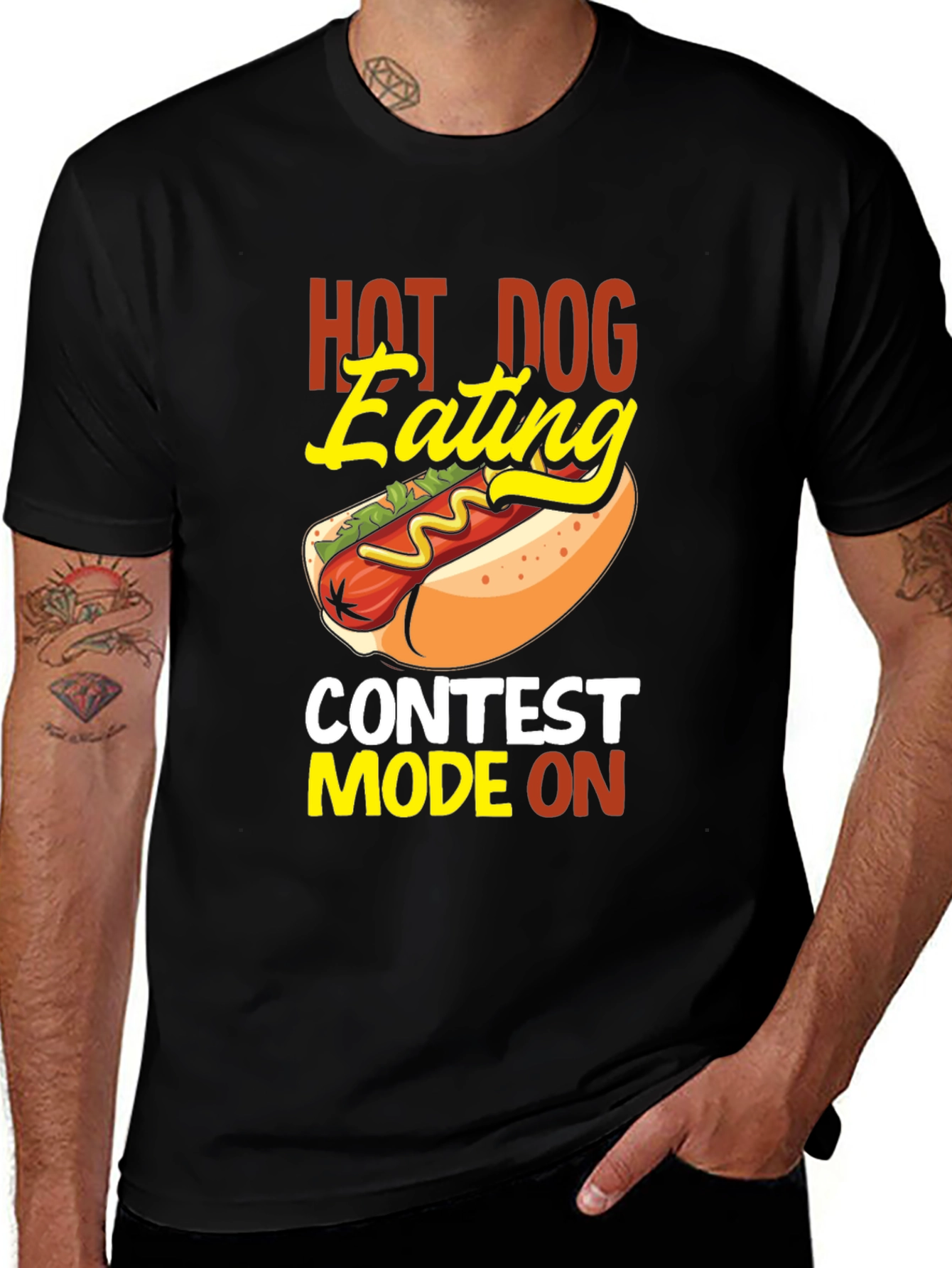 Hot Dog Eating Contest Tee - Novelty Graphic T-Shirt