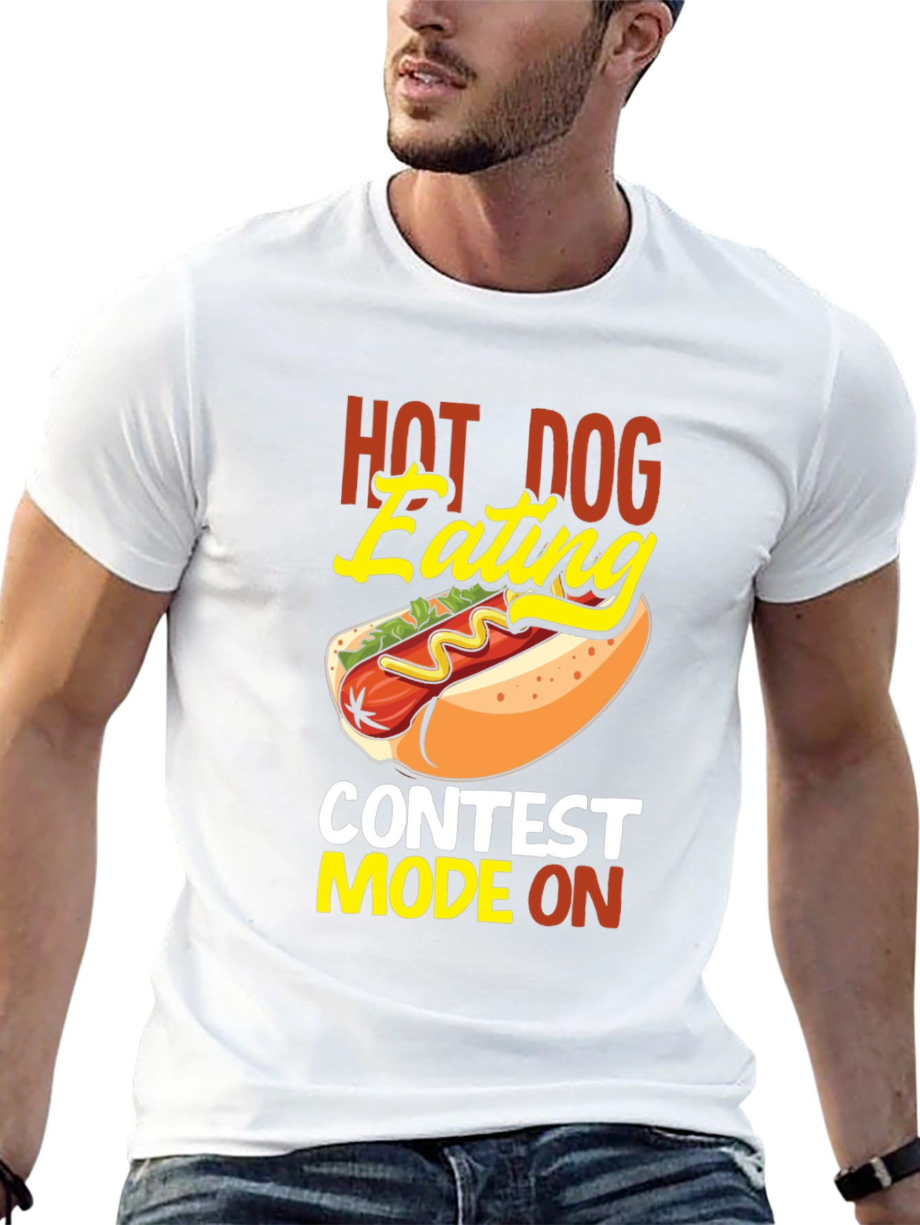 Hot Dog Eating Contest Tee - Novelty Graphic T-Shirt