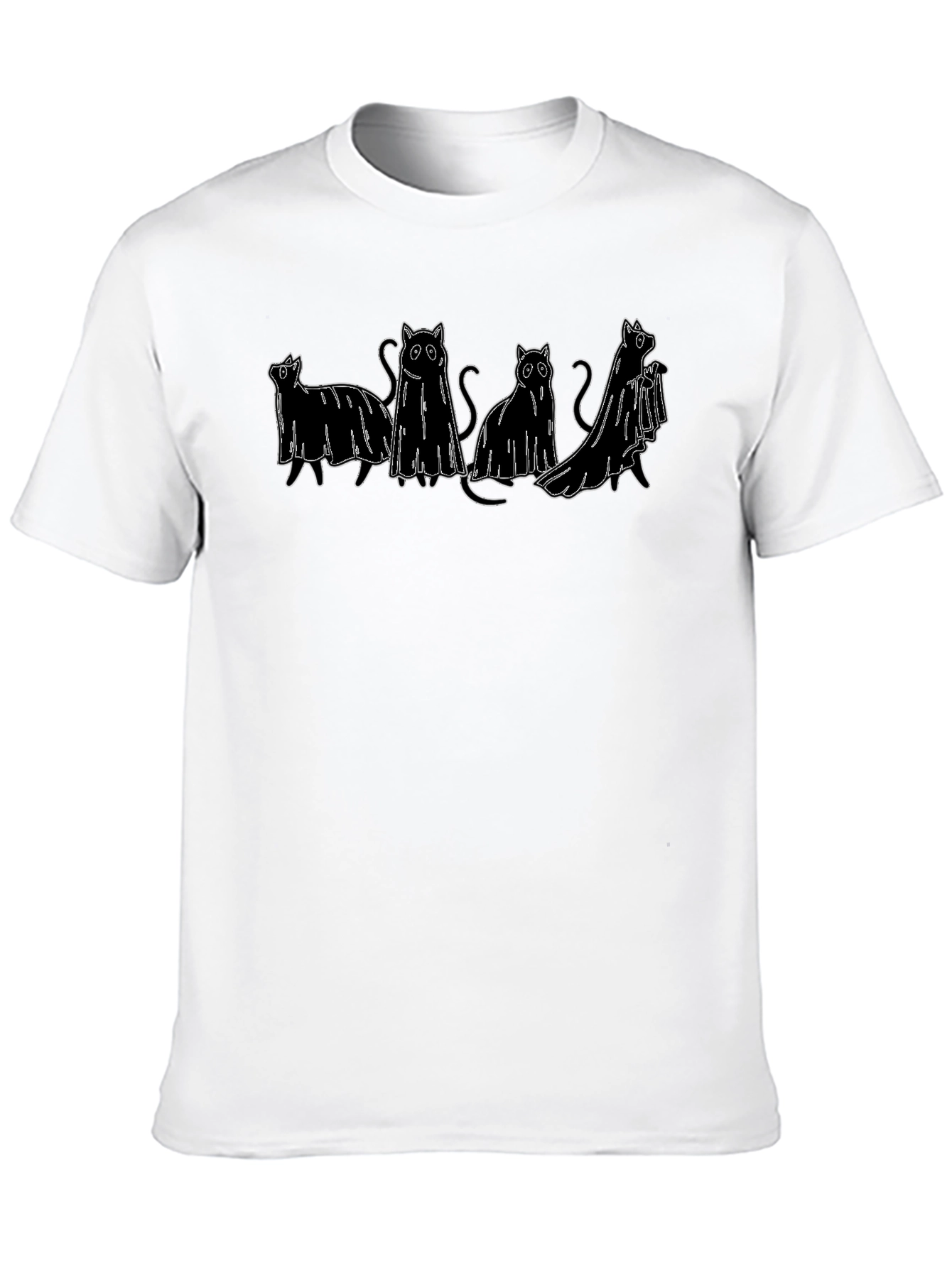 Ghost Cat T-Shirt - Spooky Season Apparel