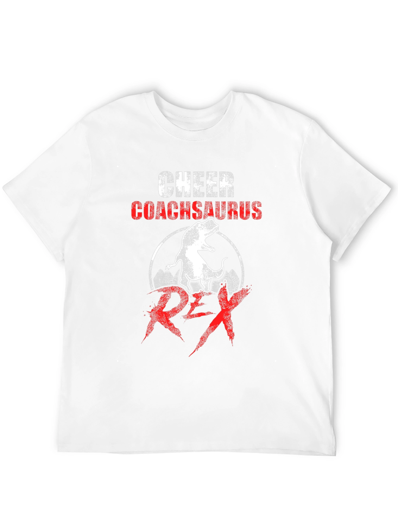Cheer Coachsaurus Rex T-Shirt - Dinosaur Graphic Tee