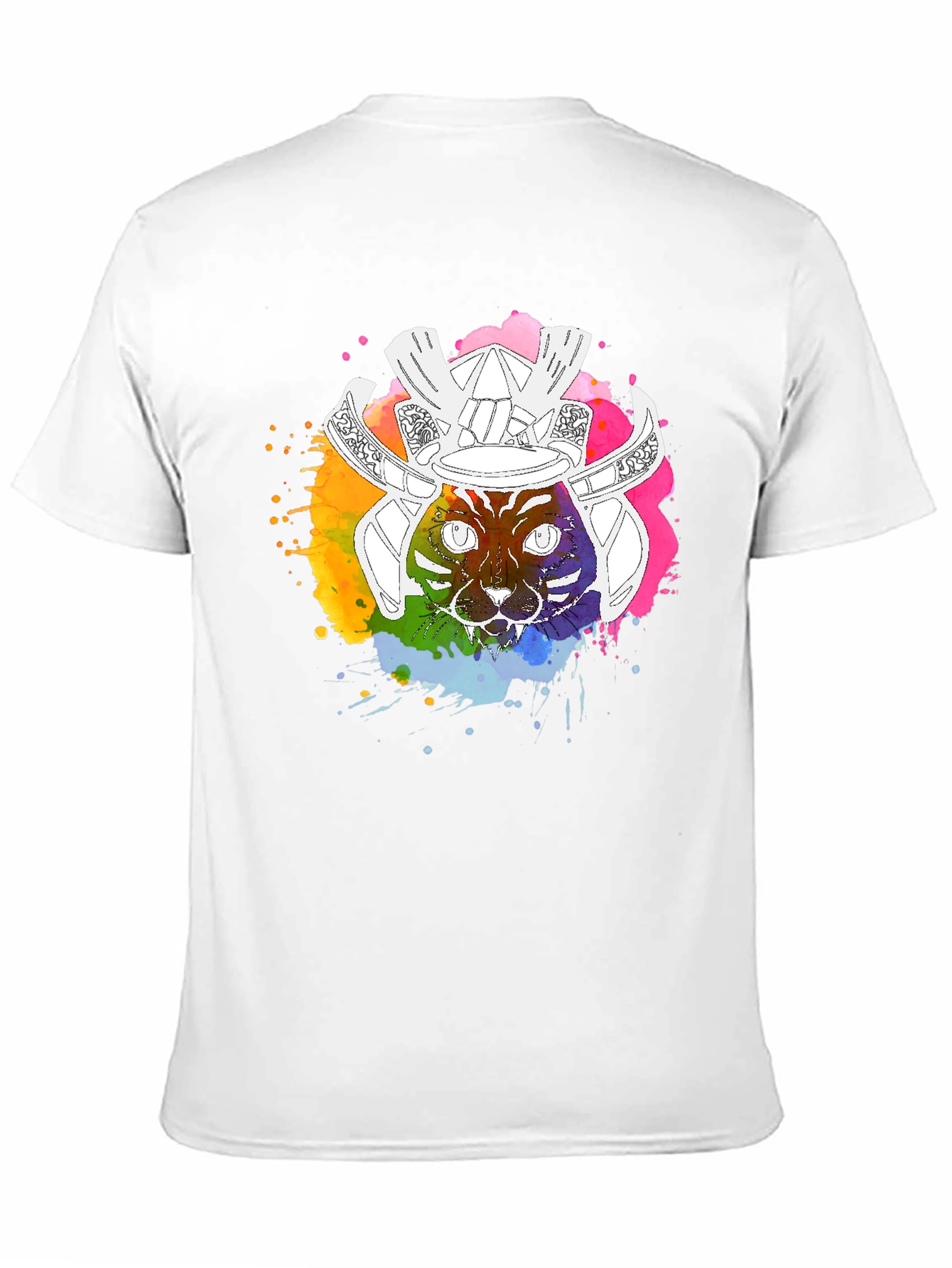 Samurai Cat Graphic T-Shirt - Mens Black Tee