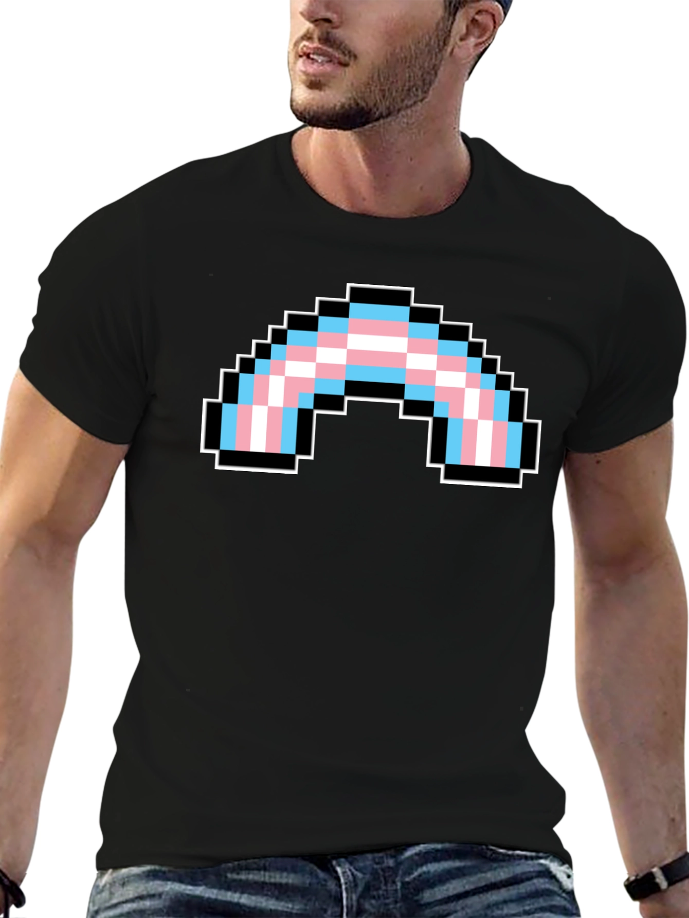 Pixel Transgender Rainbow Pride T-Shirt