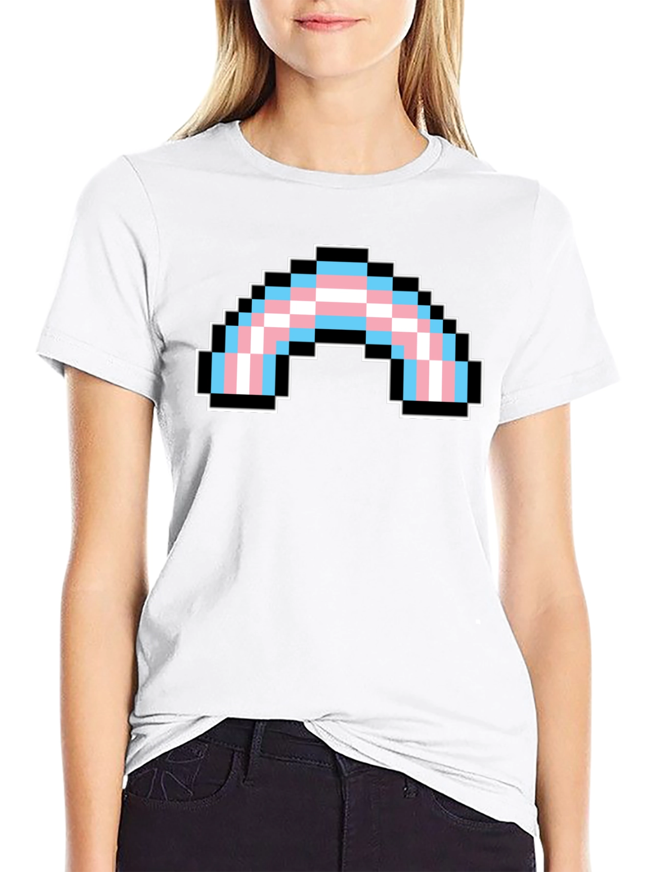 Pixel Transgender Rainbow Pride T-Shirt