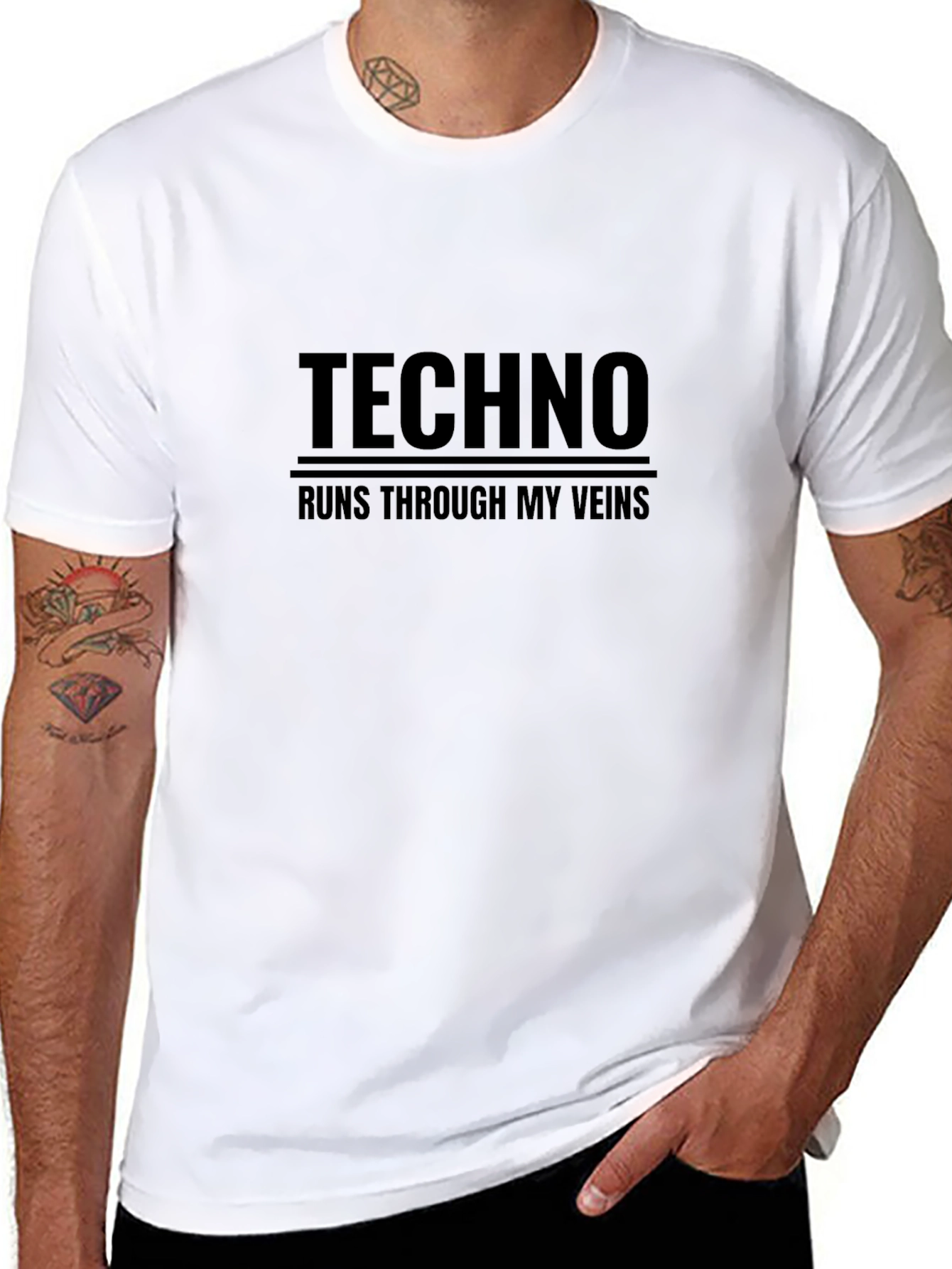 Techno Runs Through My Veins Graphic T-Shirt