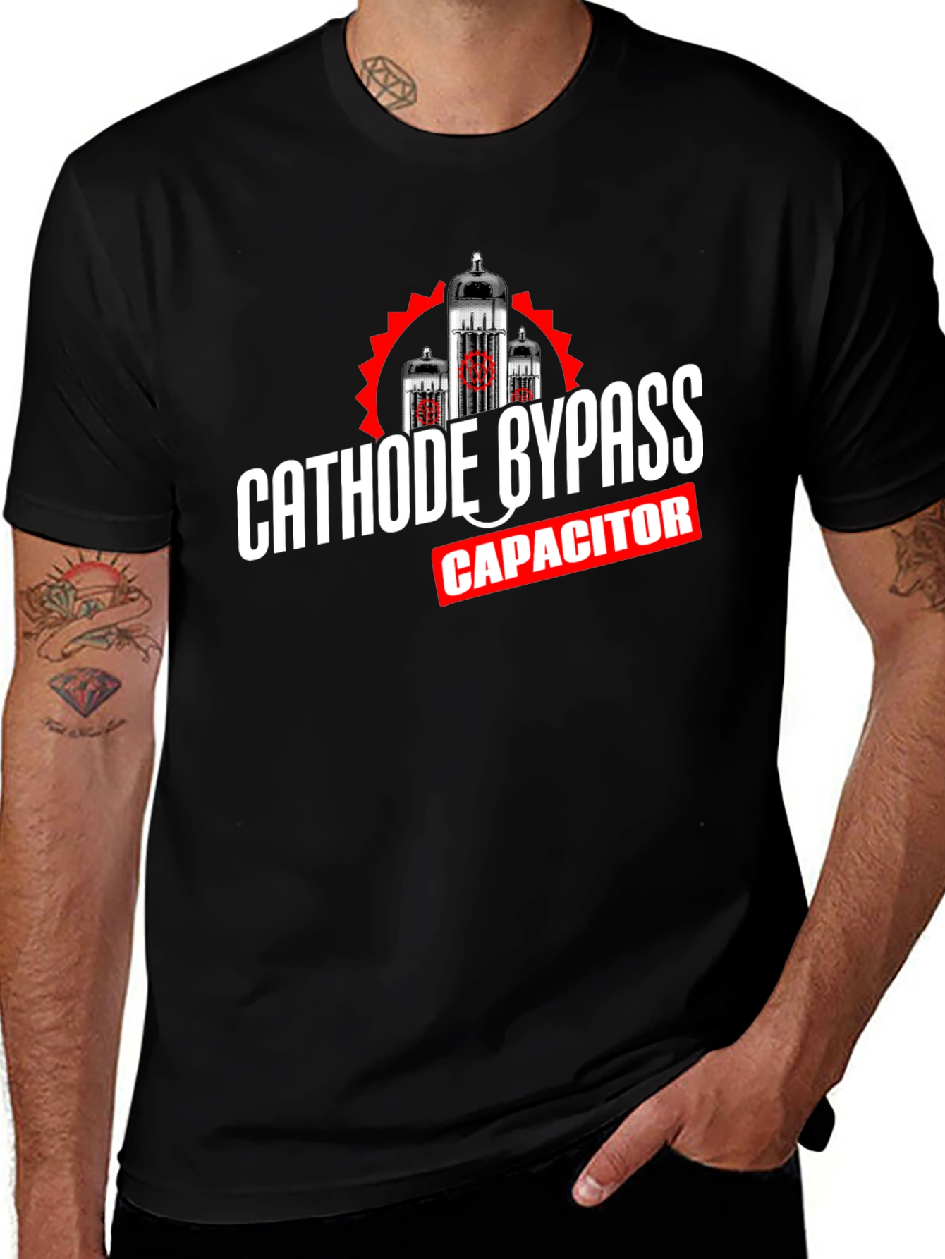 Cathode Bypass Capacitor T-Shirt Black