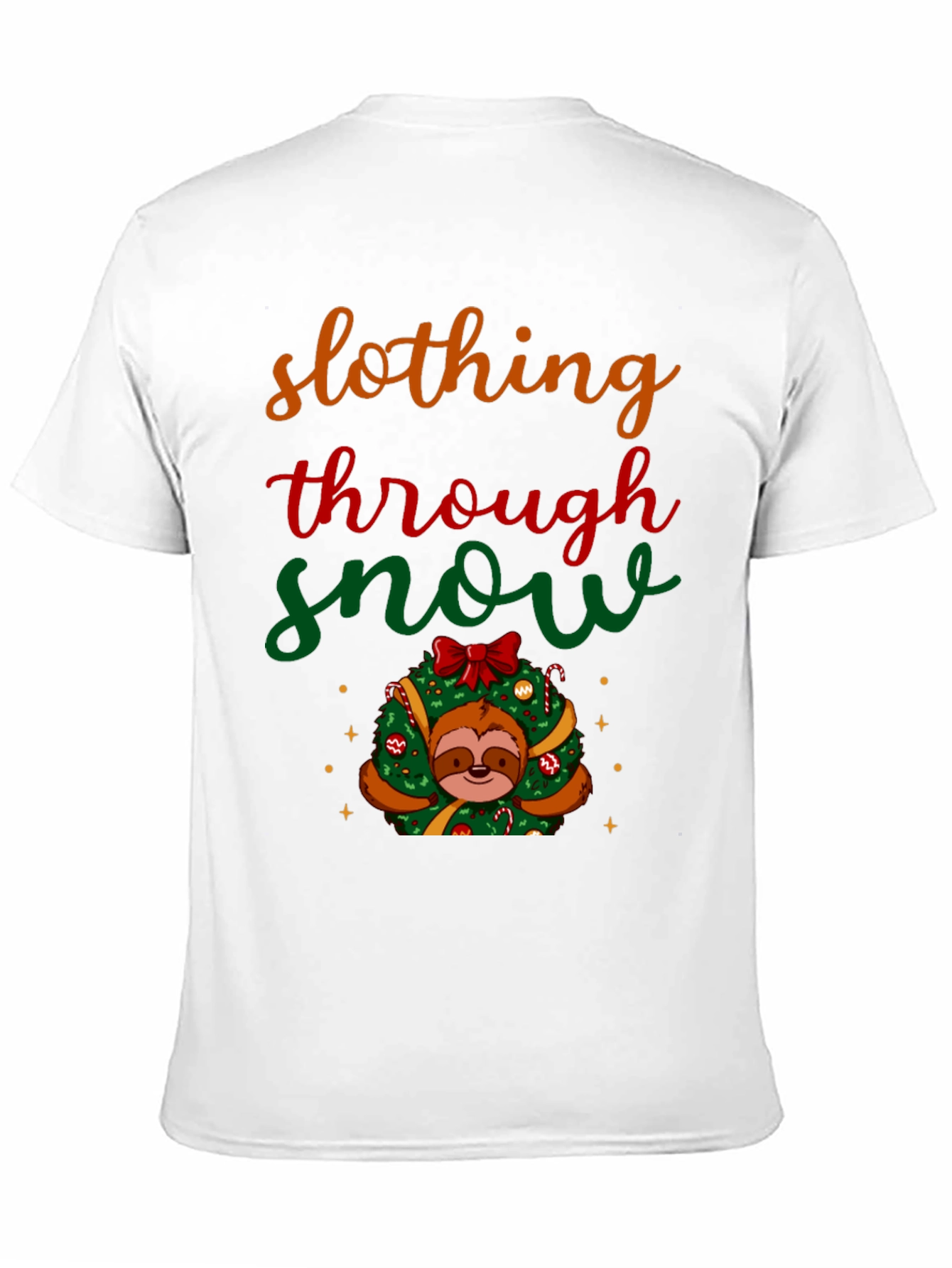 Slothing Through Snow Christmas Graphic Tee
