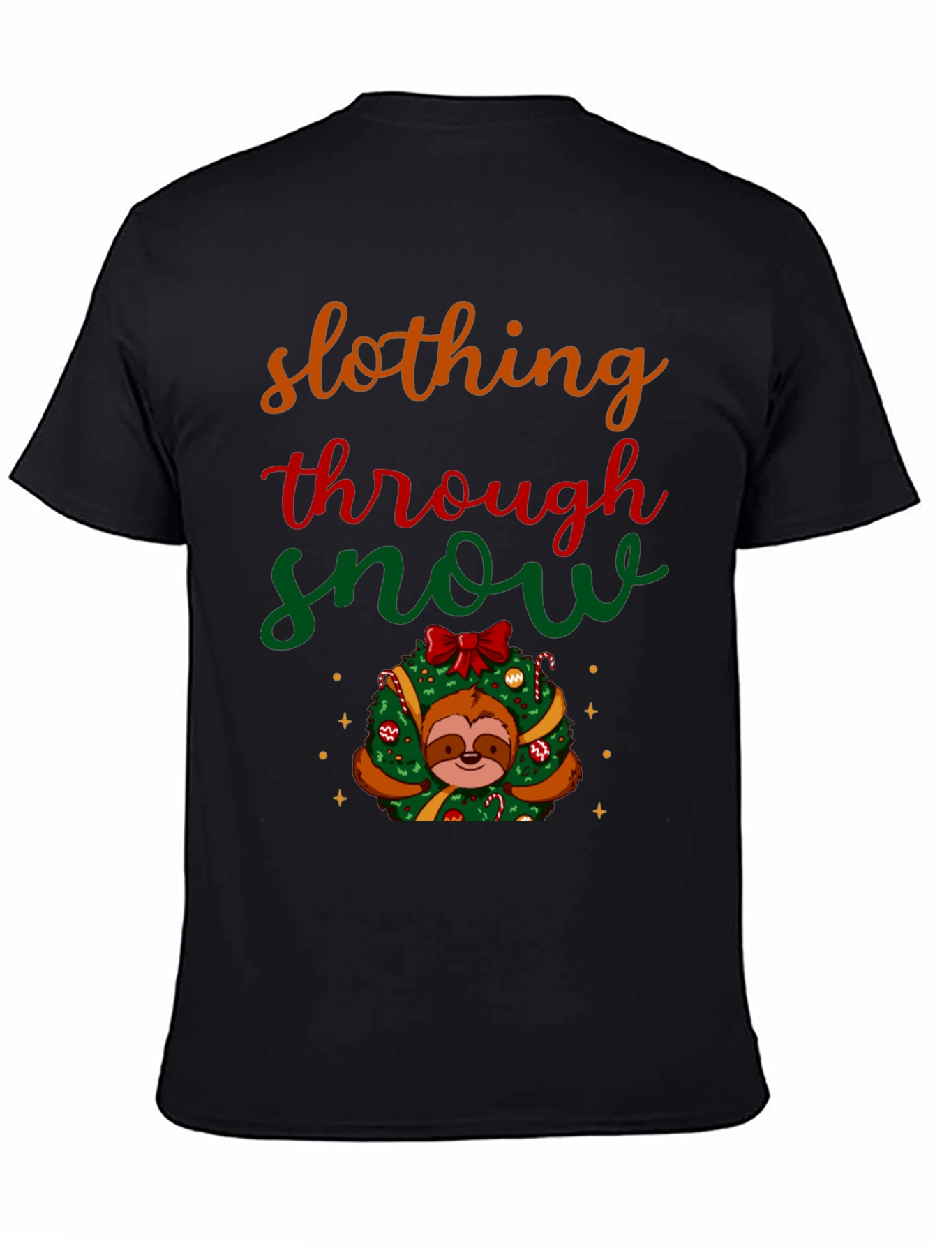 Slothing Through Snow Christmas Graphic Tee