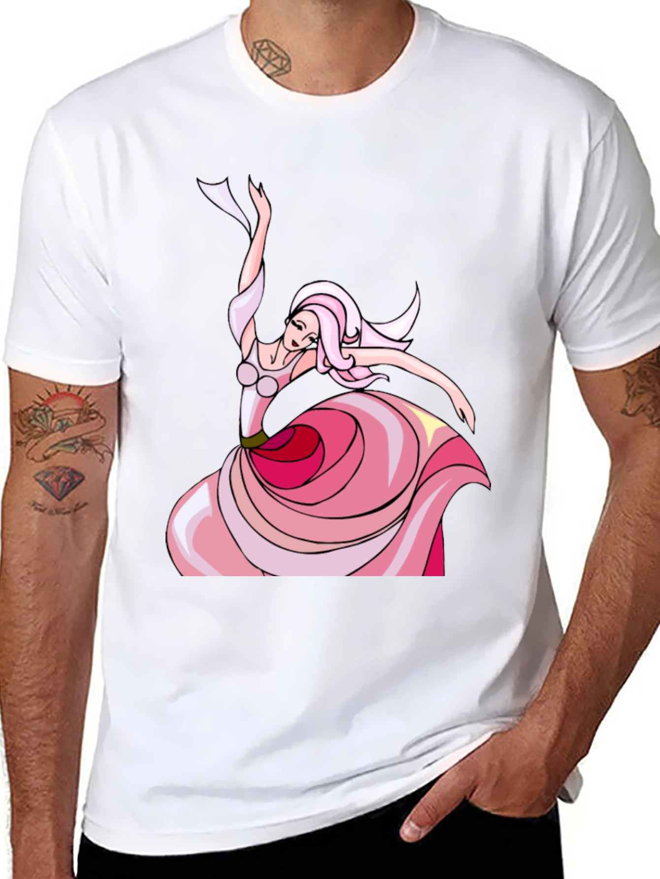 Whimsical Dancer Graphic Tee - Black