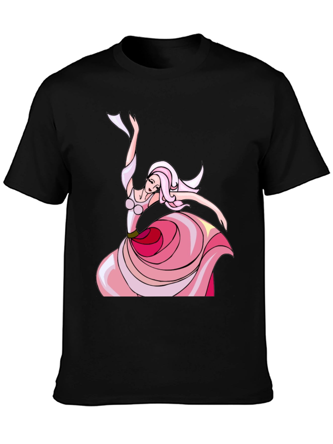 Whimsical Dancer Graphic Tee - Black