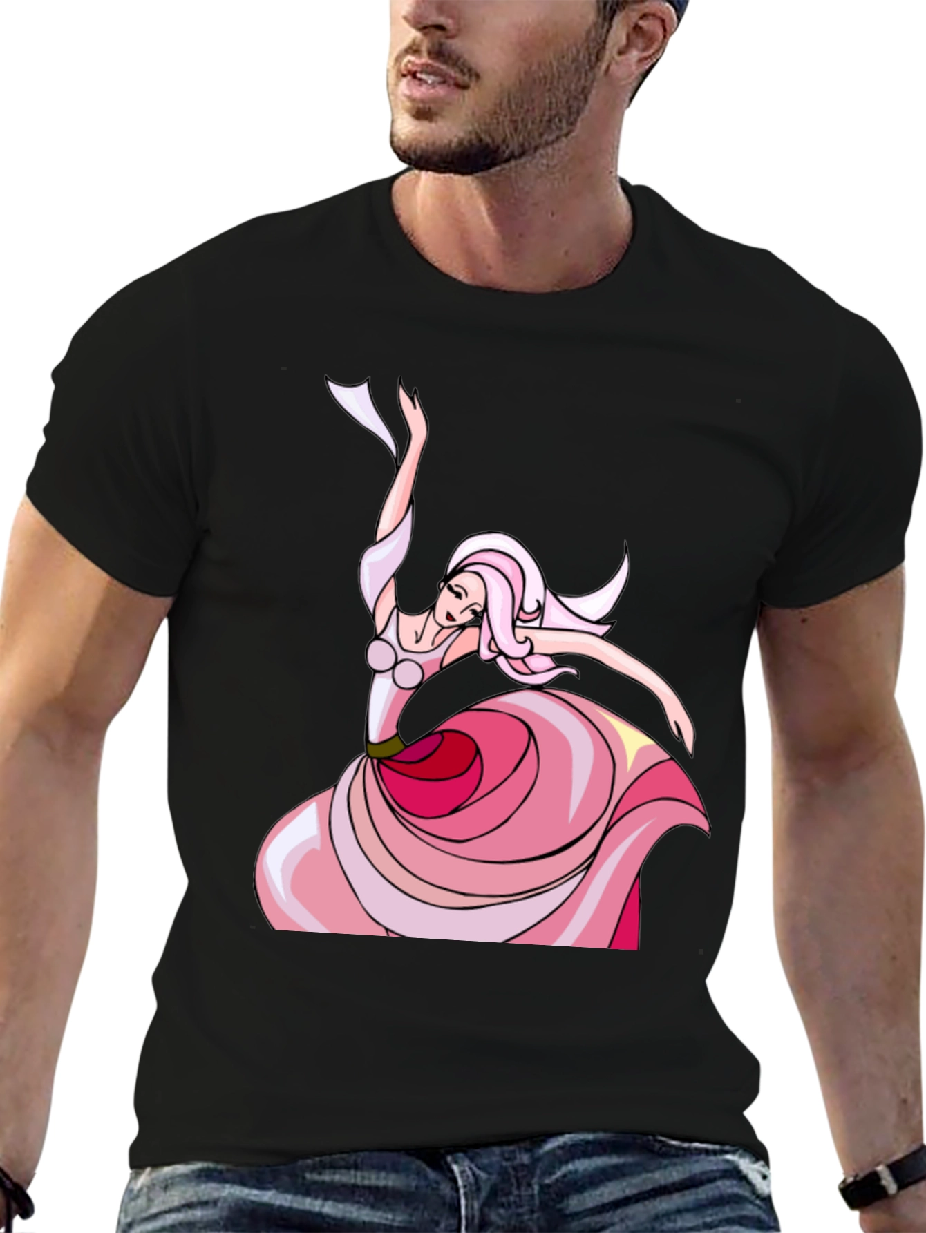 Whimsical Dancer Graphic Tee - Black