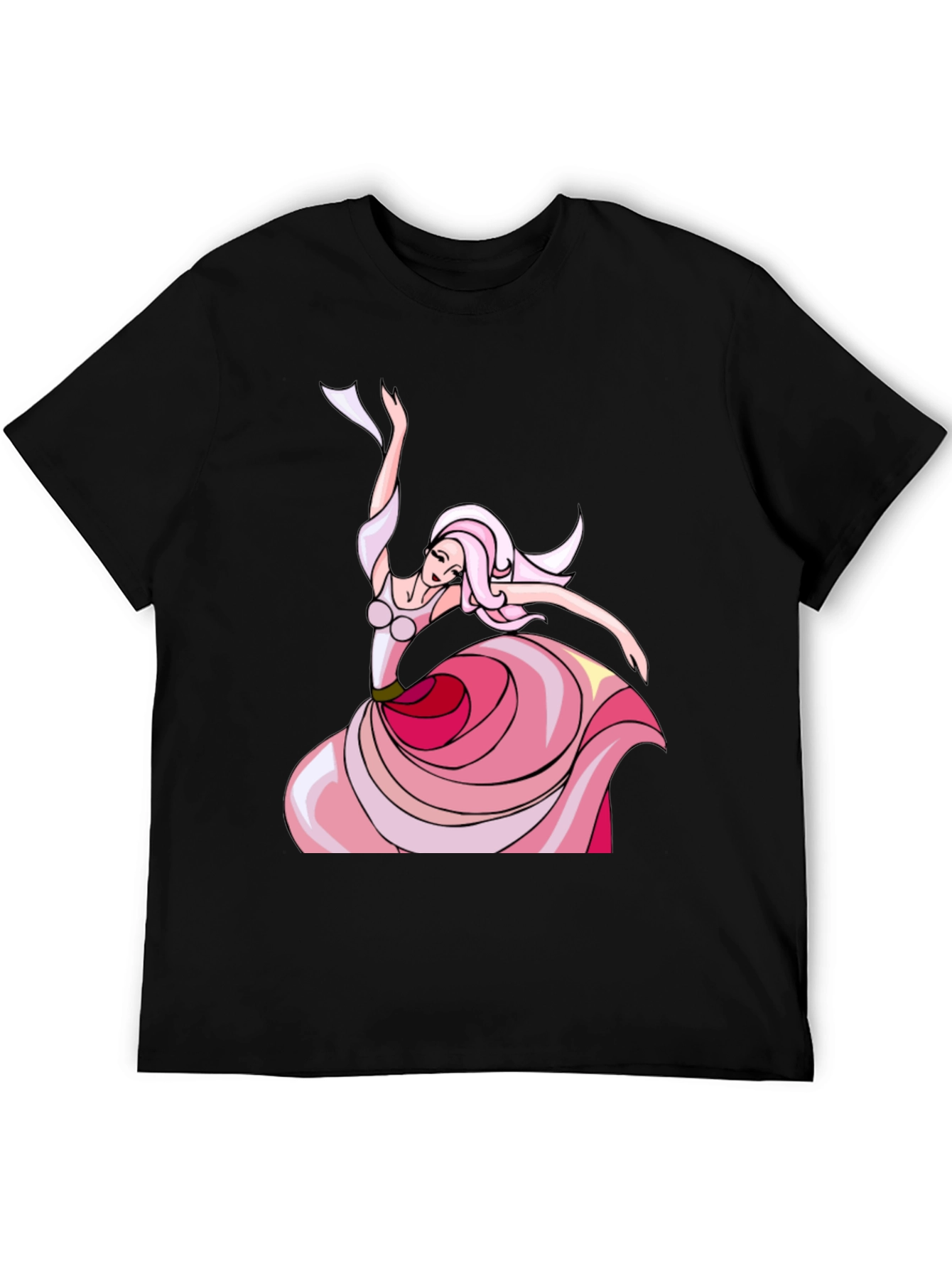 Whimsical Dancer Graphic Tee - Black